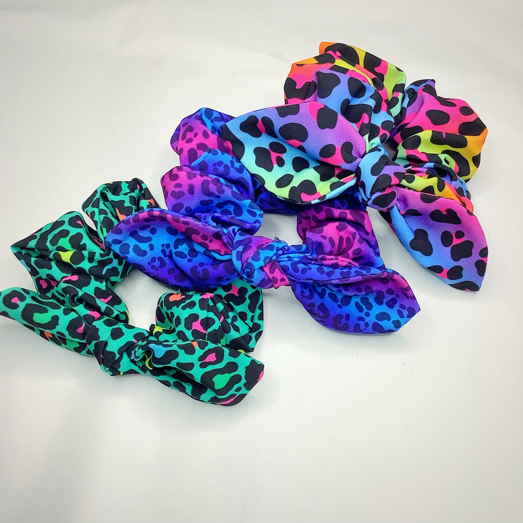 Bright Leopards Quinn Scrunchie and Bow Collection