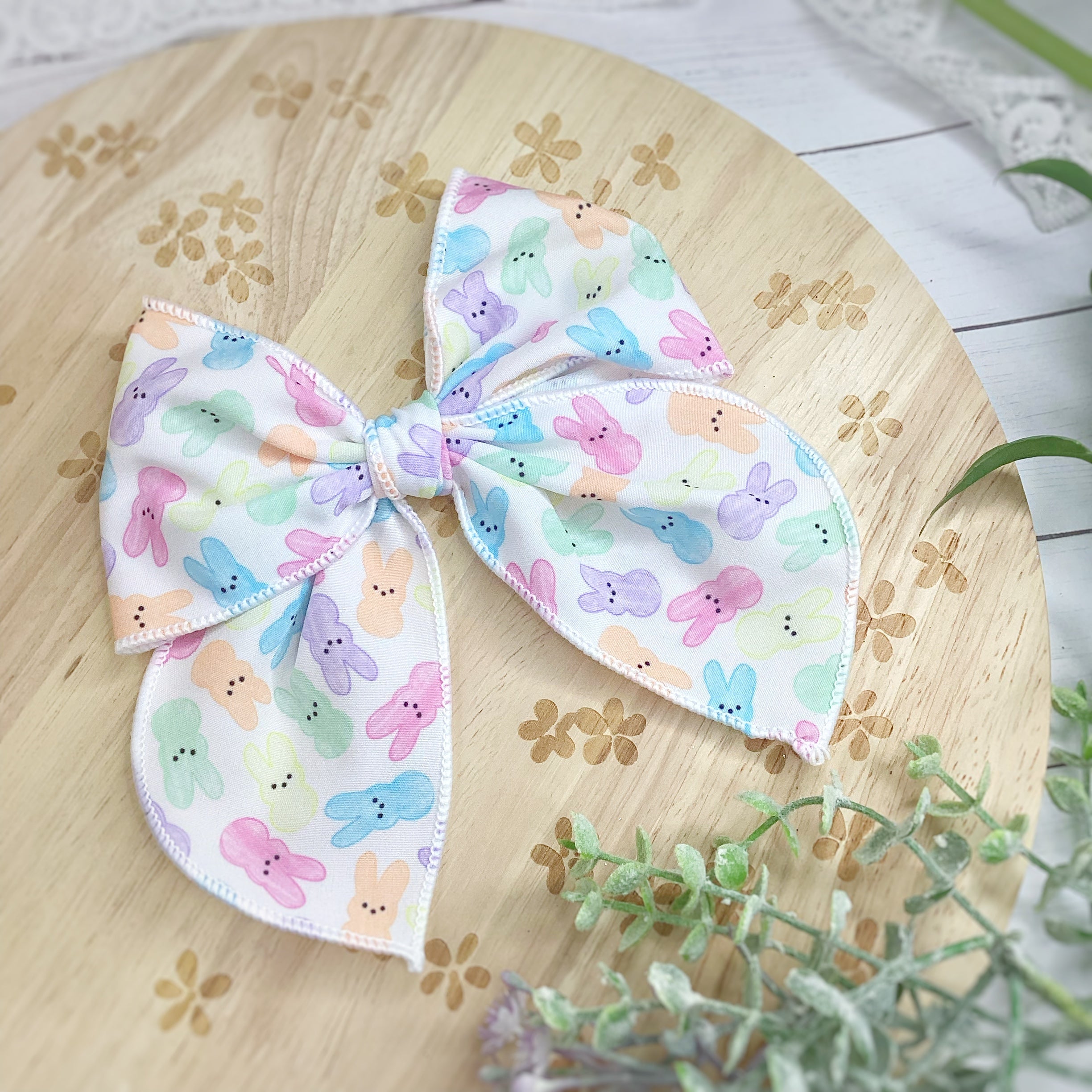 Bunnies Galore Bow Strip, Baby Wrap, Headband and Scrunchie Collection