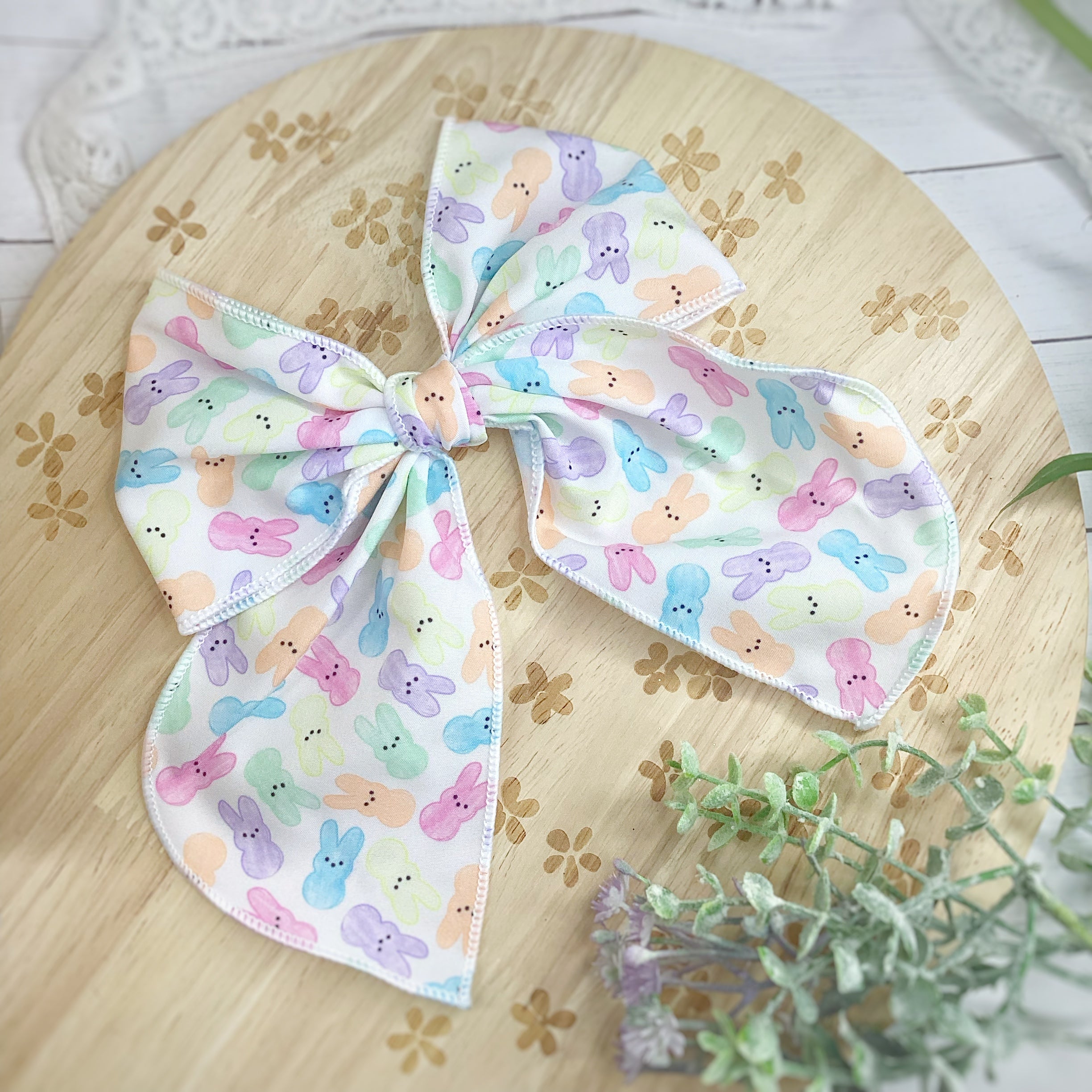 Bunnies Galore Bow Strip, Baby Wrap, Headband and Scrunchie Collection