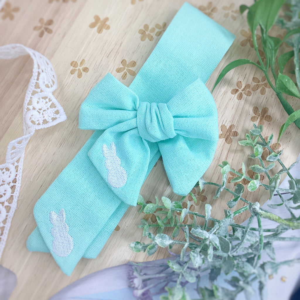 Embroidered Bunny Hop Bow Strips
