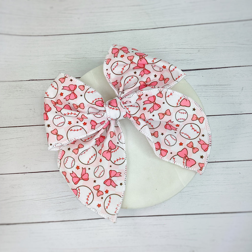Coquette Baseball Bow Strip, Baby Wrap, Headband and Scrunchie Collection