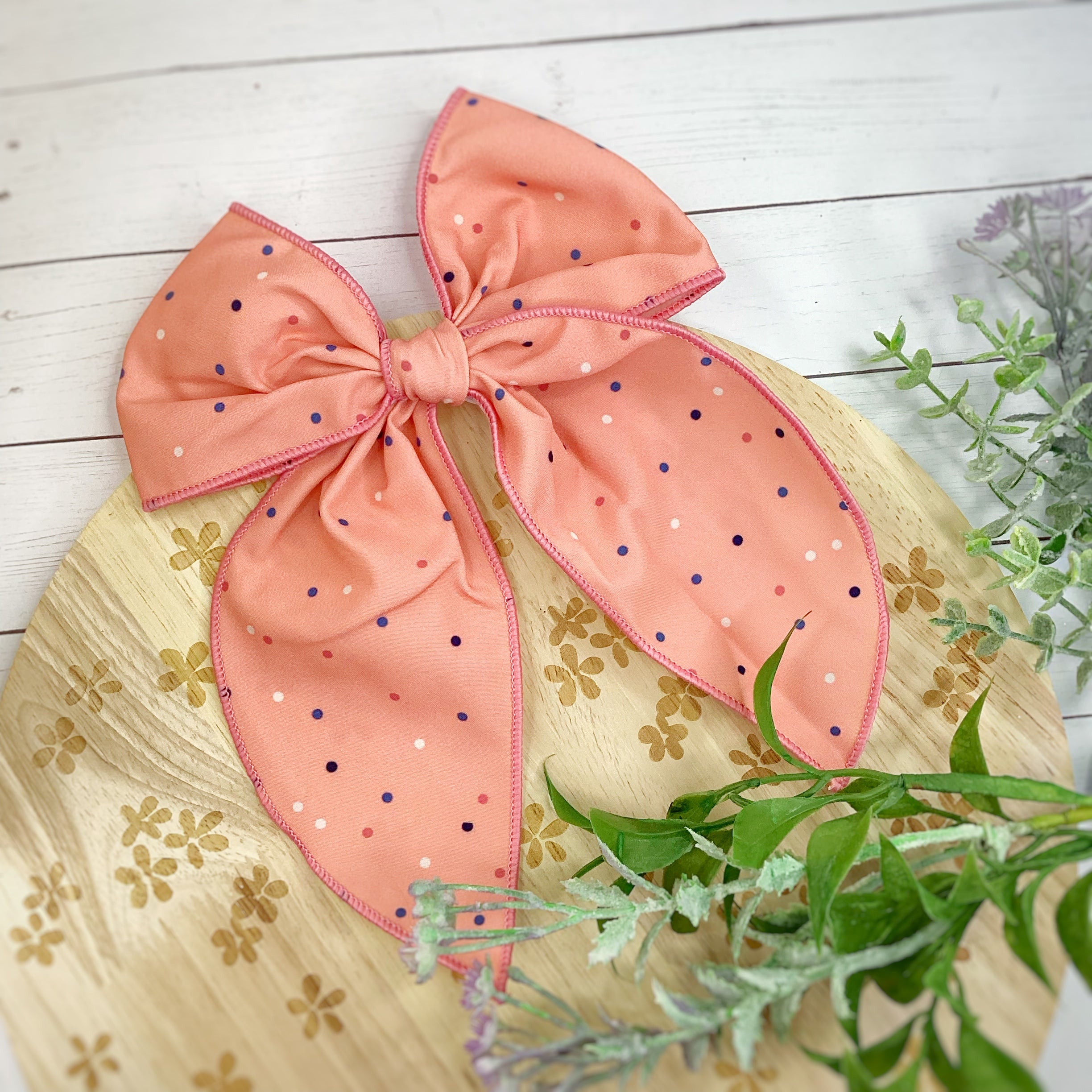 Rose Dots Bow Strip and Scrunchie Collection