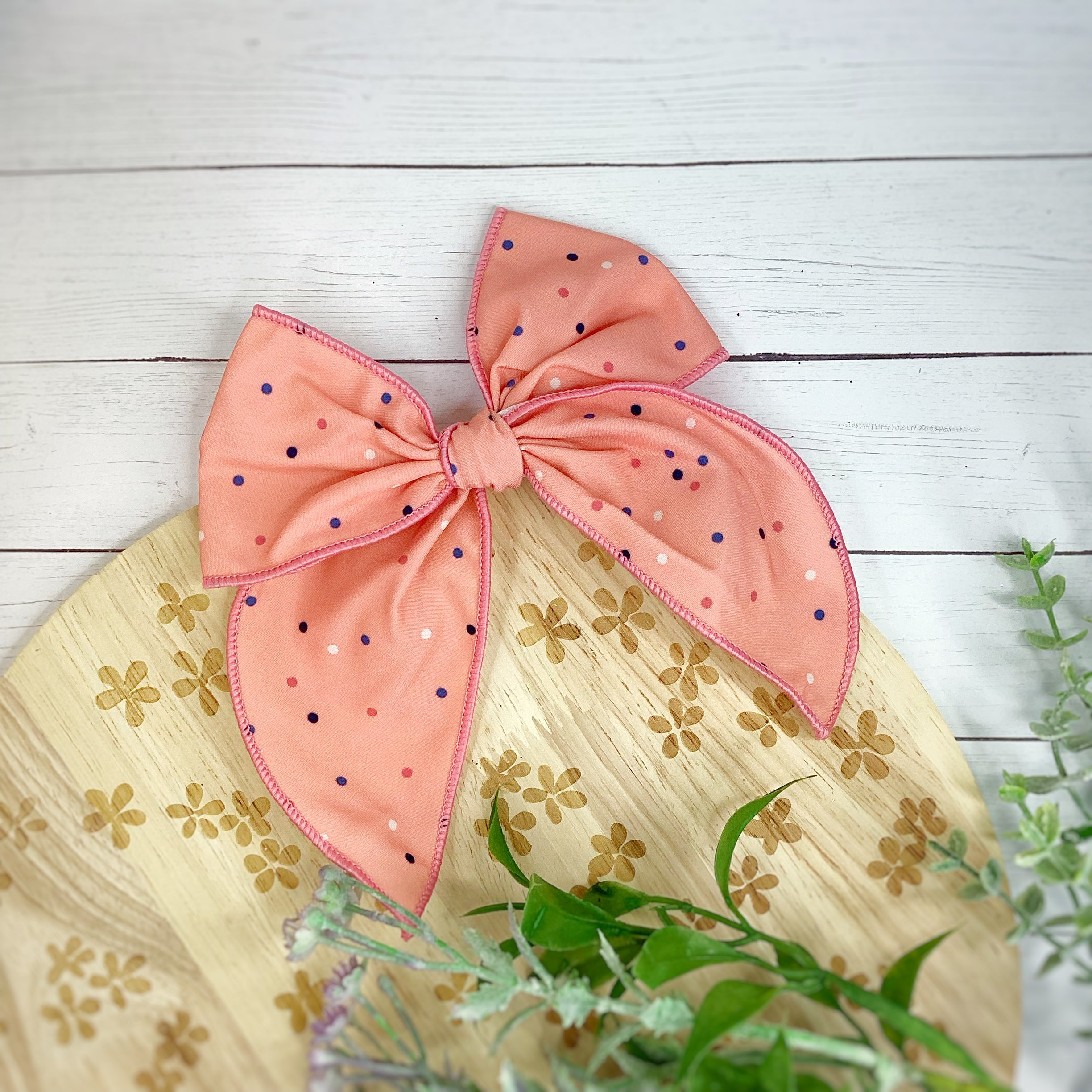 Rose Dots Bow Strip and Scrunchie Collection