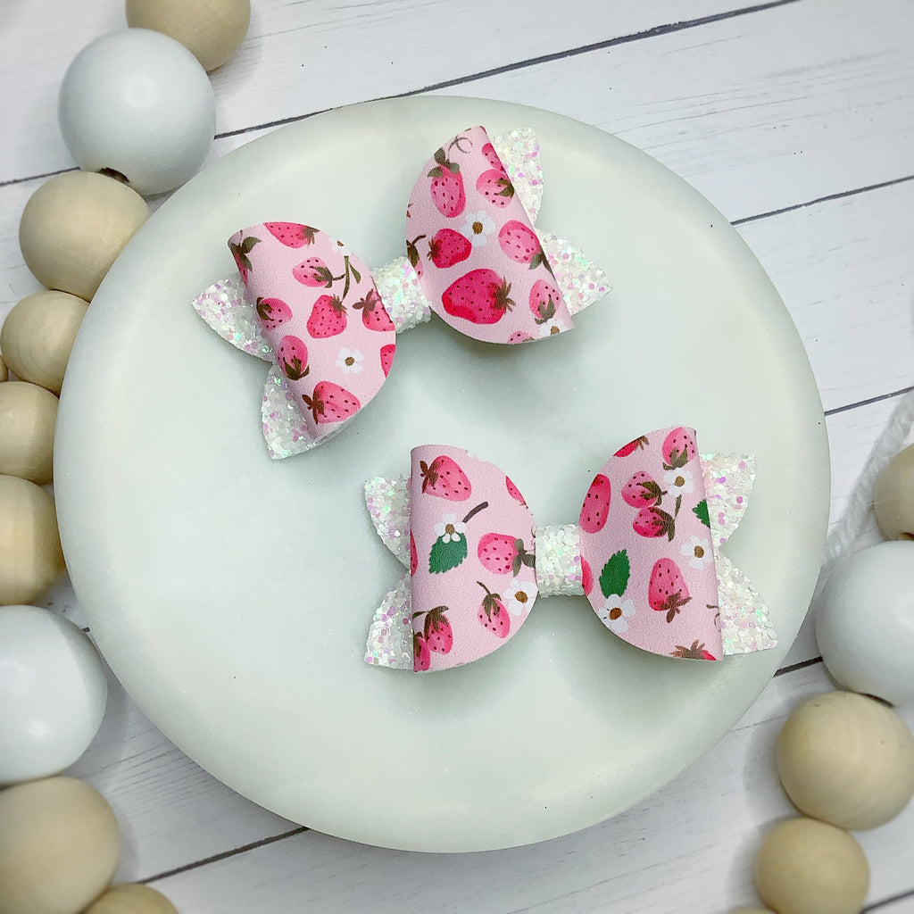 Strawberry Blossoms Riley Bow and 3.5” Bow Collection
