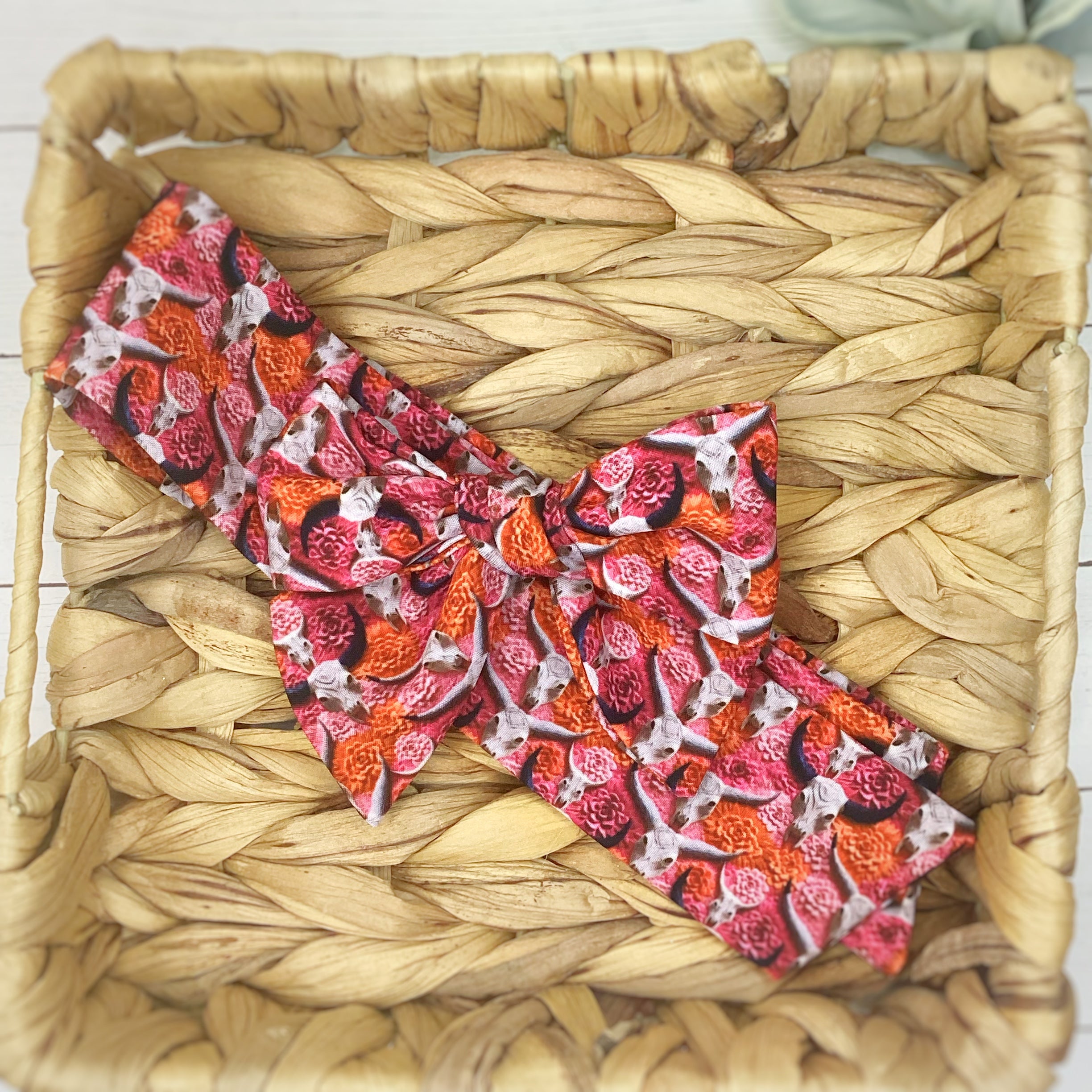Longhorns and Roses Bow Strip and Scrunchie Collection