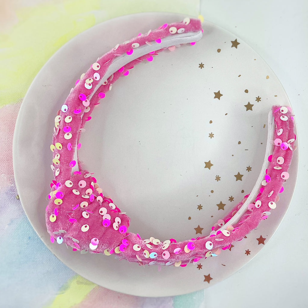 Velvet Sequin Knot Top Headband Collection