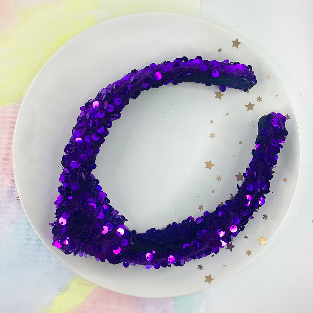 Velvet Sequin Knot Top Headband Collection