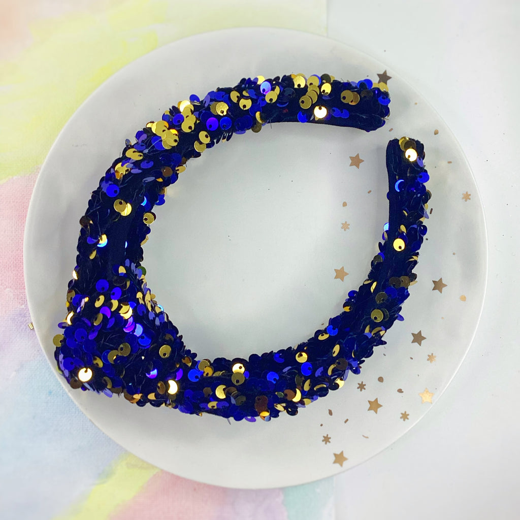 Velvet Sequin Knot Top Headband Collection