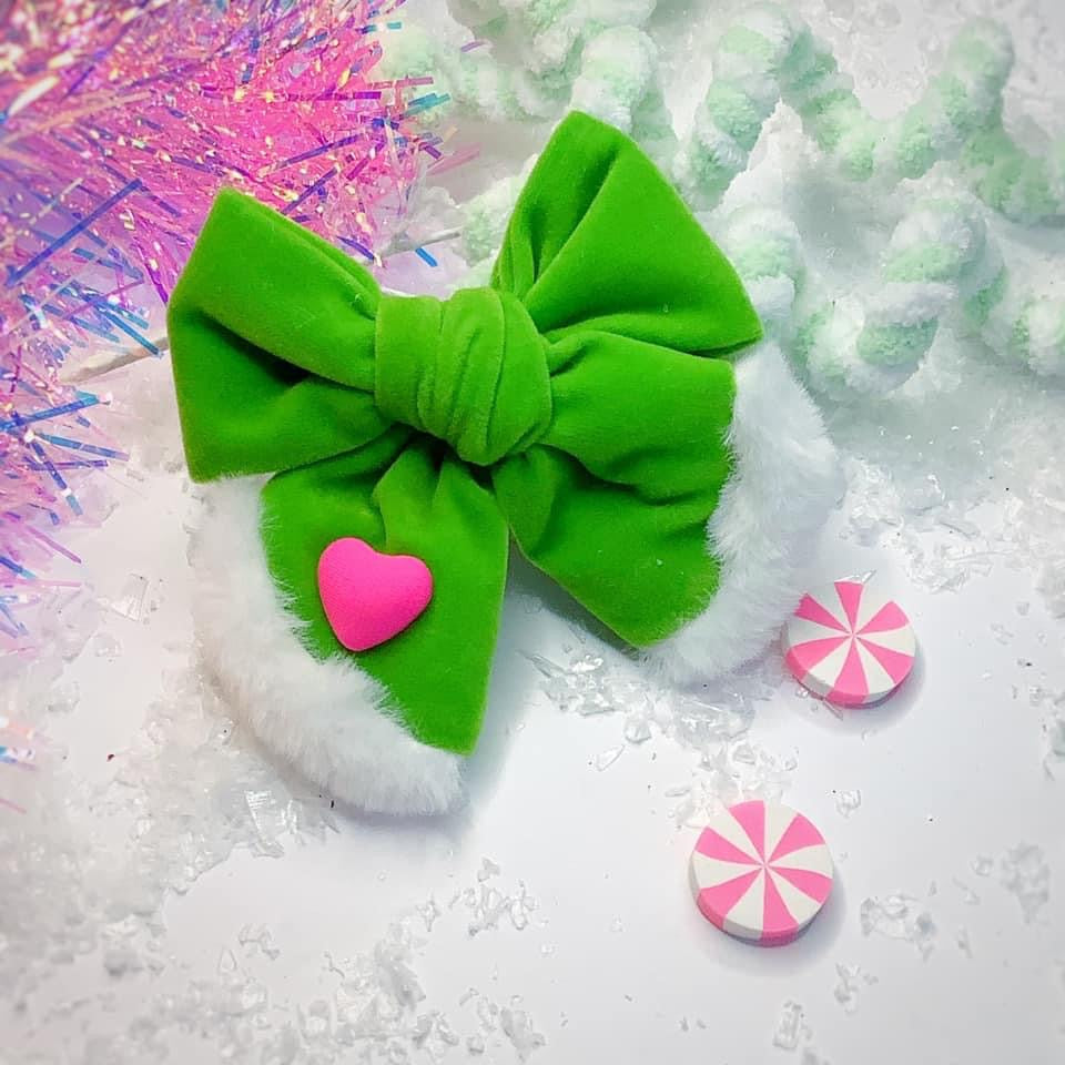 His Heart Grew Pre-Tied Bow Strip- NEON PINK EDITION