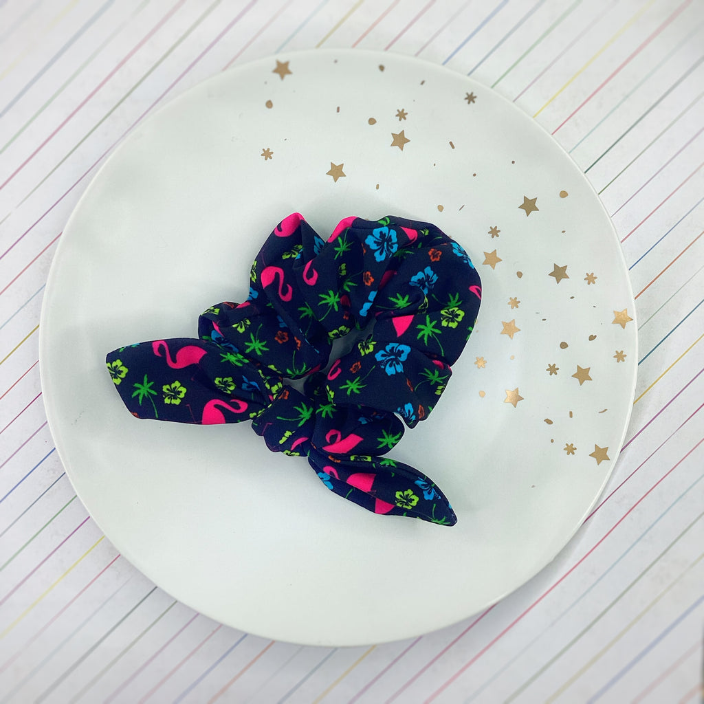 Neon Lights Flamingo Bow Strip and Scrunchie Collection