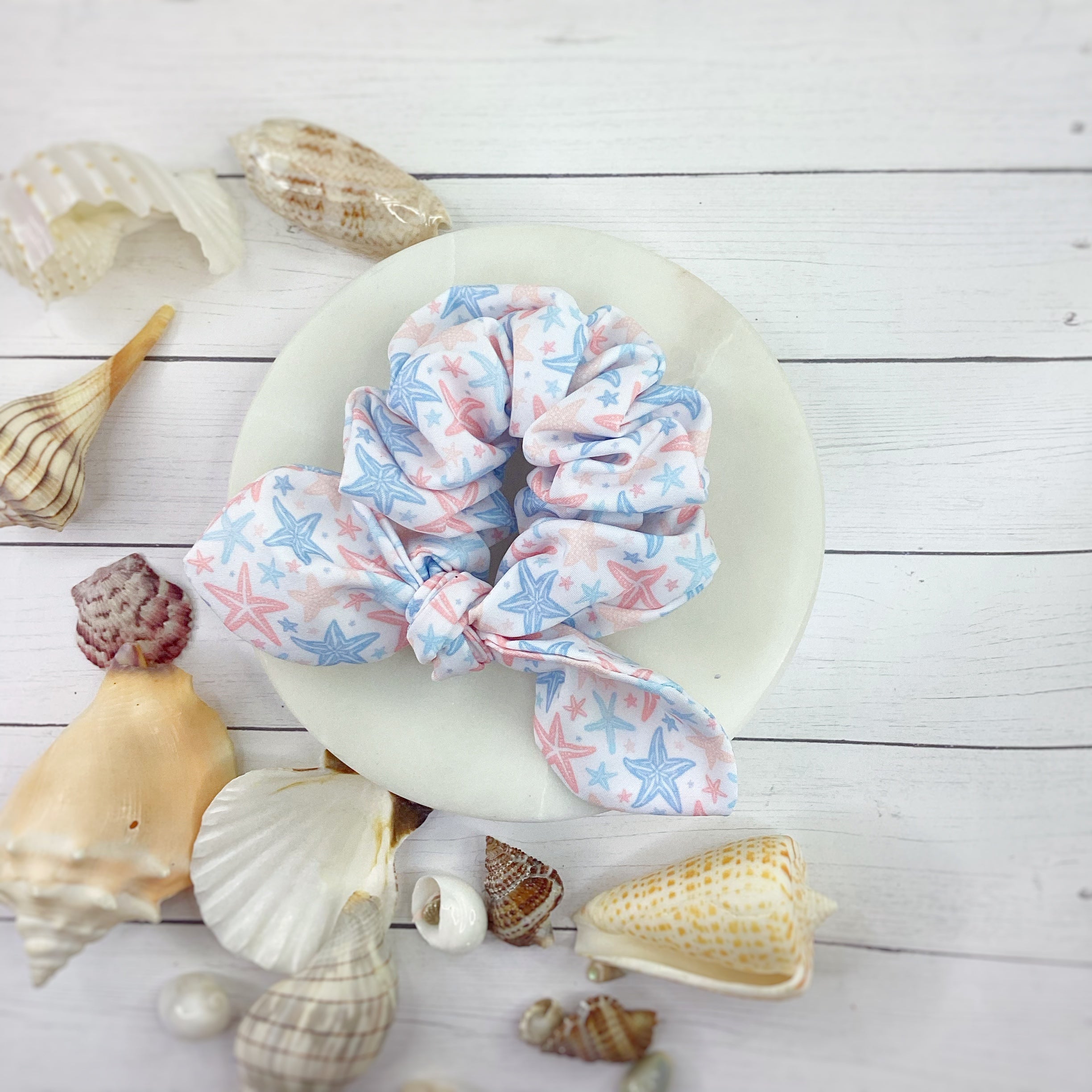 Beachy Starfish Bow Strip and Scrunchie Collection