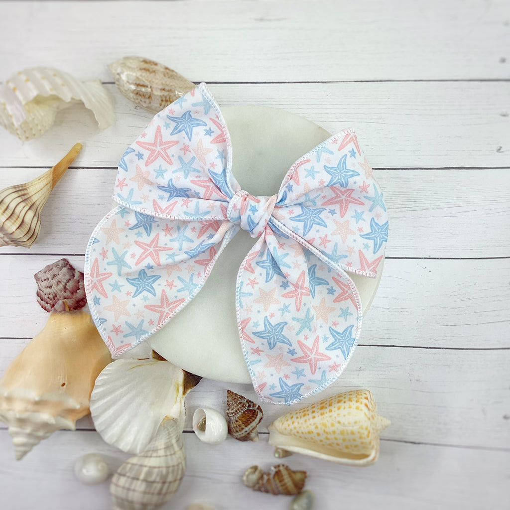 Beachy Starfish Bow Strip and Scrunchie Collection