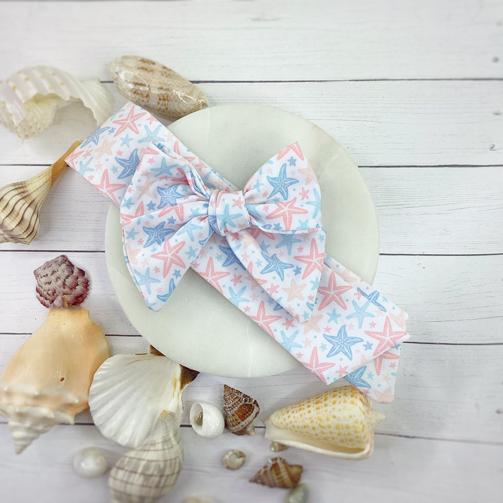 Beachy Starfish Bow Strip and Scrunchie Collection