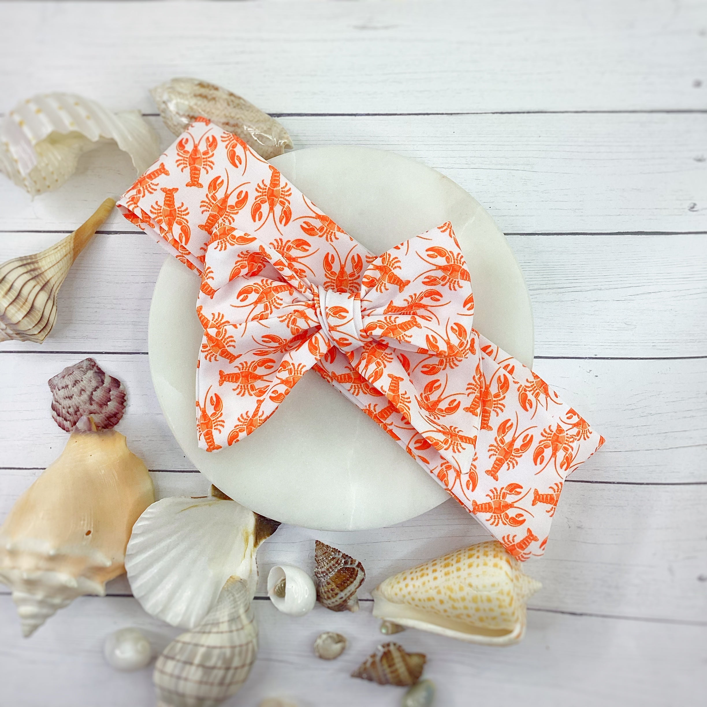 Lobster Fest Bow Strip, Headband and Scrunchie Collection