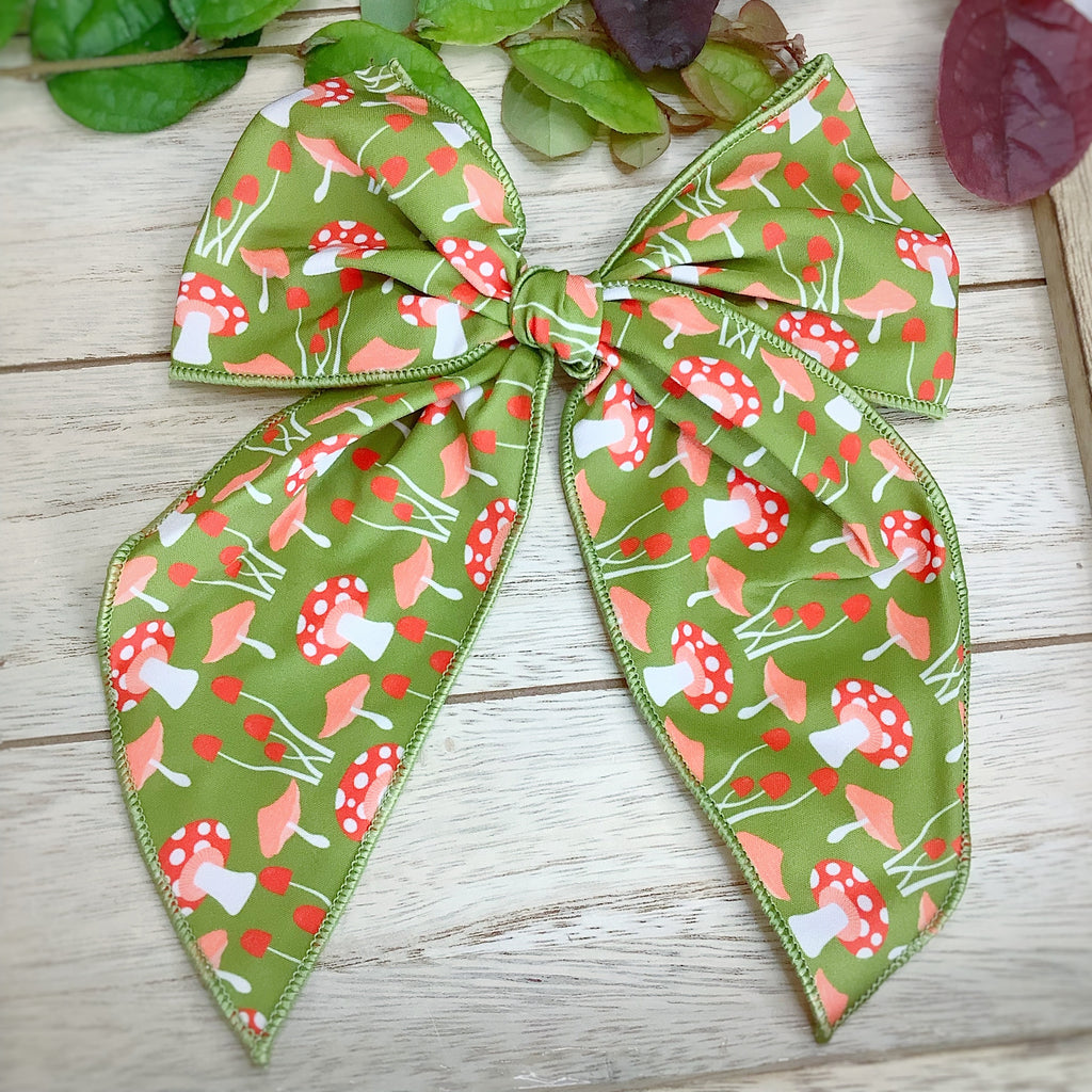 Merry Cottage Mushrooms Bow Strip, Headband and Scrunchie Collection