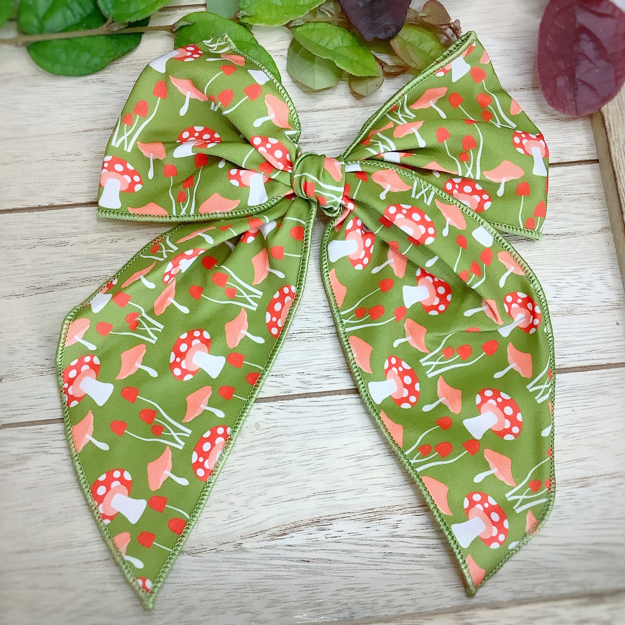 Merry Cottage Mushrooms Bow Strip, Headband and Scrunchie Collection