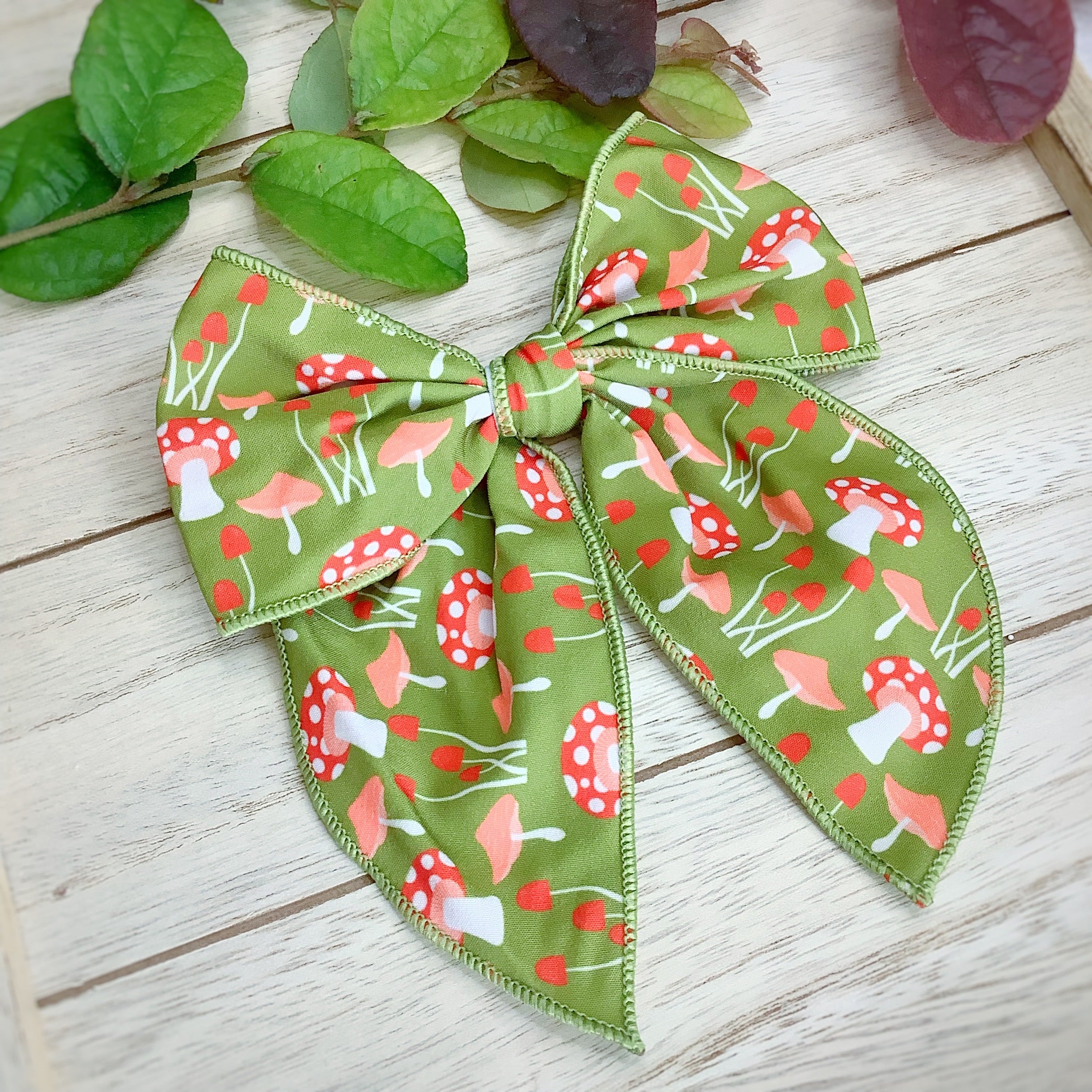 Merry Cottage Mushrooms Bow Strip, Headband and Scrunchie Collection