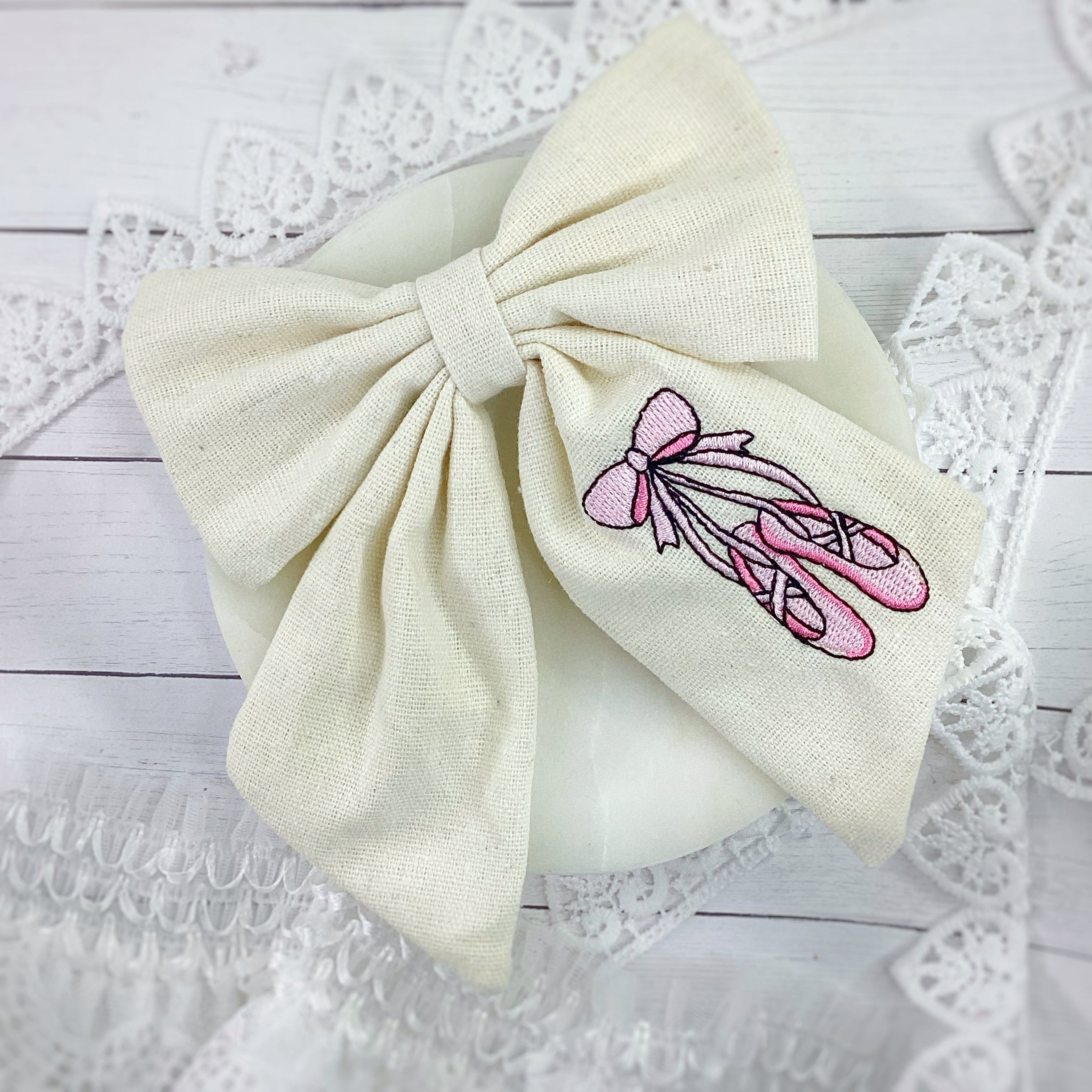 Ballet Embroidered Coquette Bows