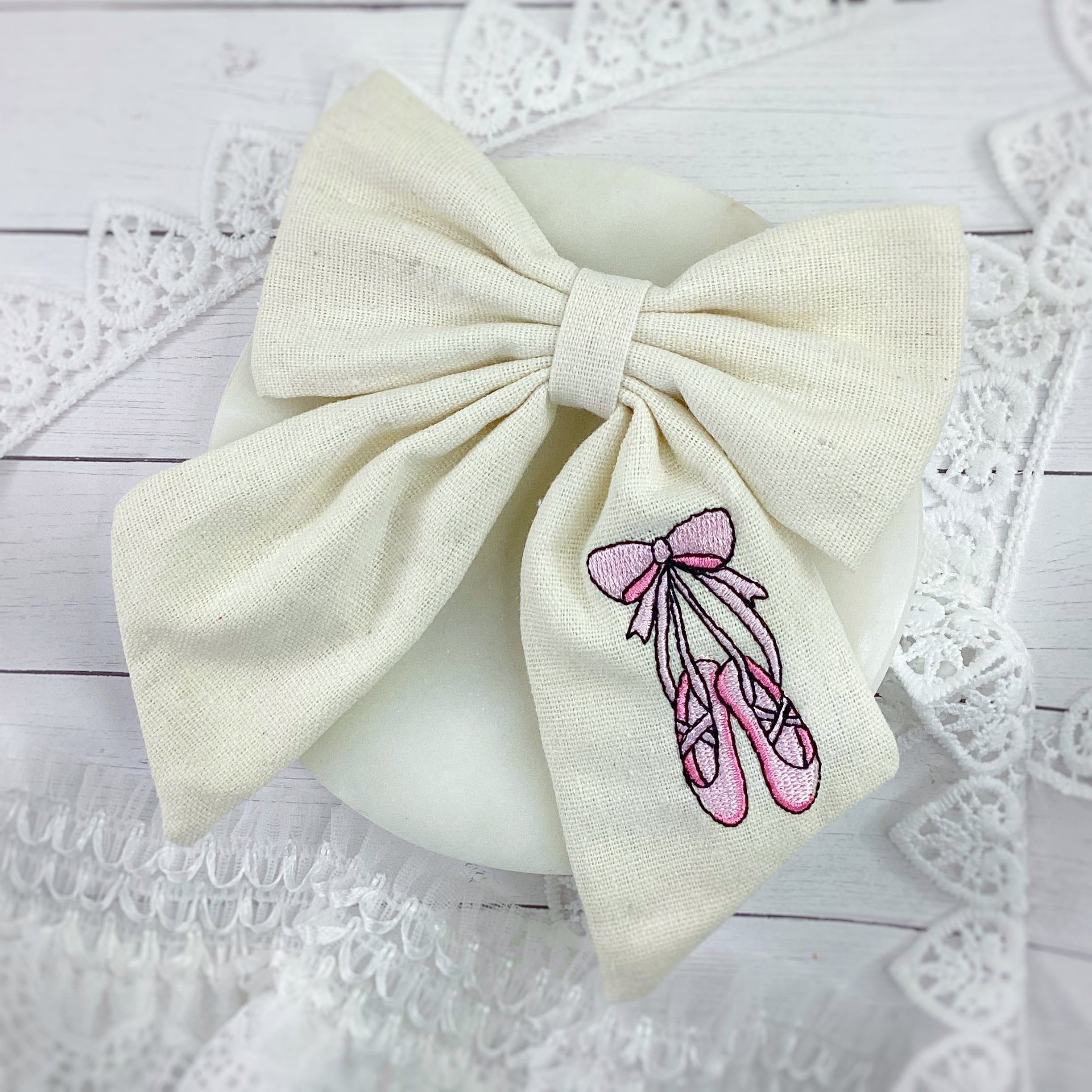 Ballet Embroidered Coquette Bows