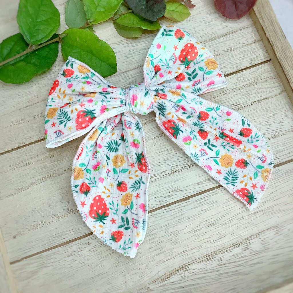 Strawberries and Blossoms Quinn Scrunchie, Headband and Bow Collection