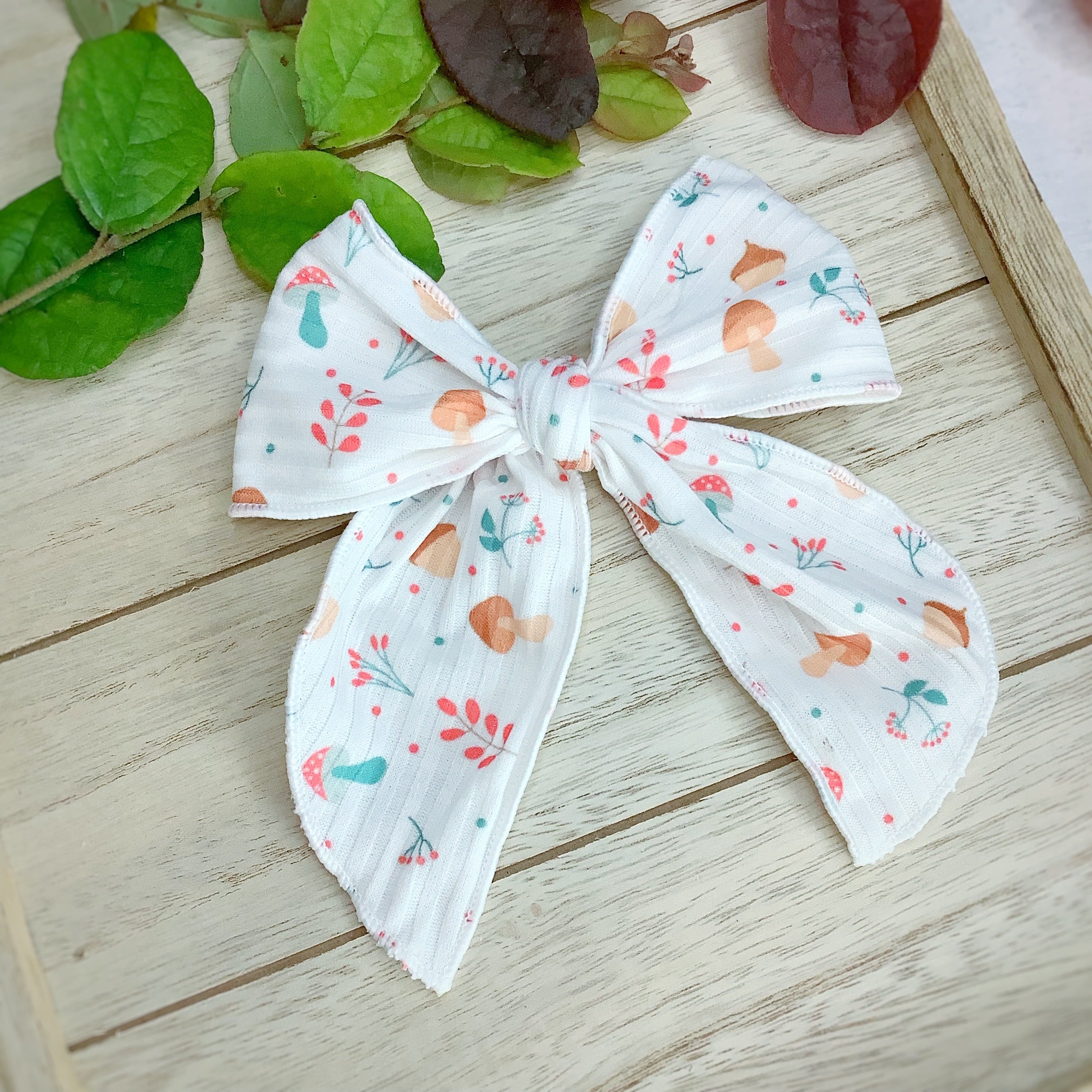Cottagecore Mushrooms Bow Strip, Headband and Scrunchie Collection