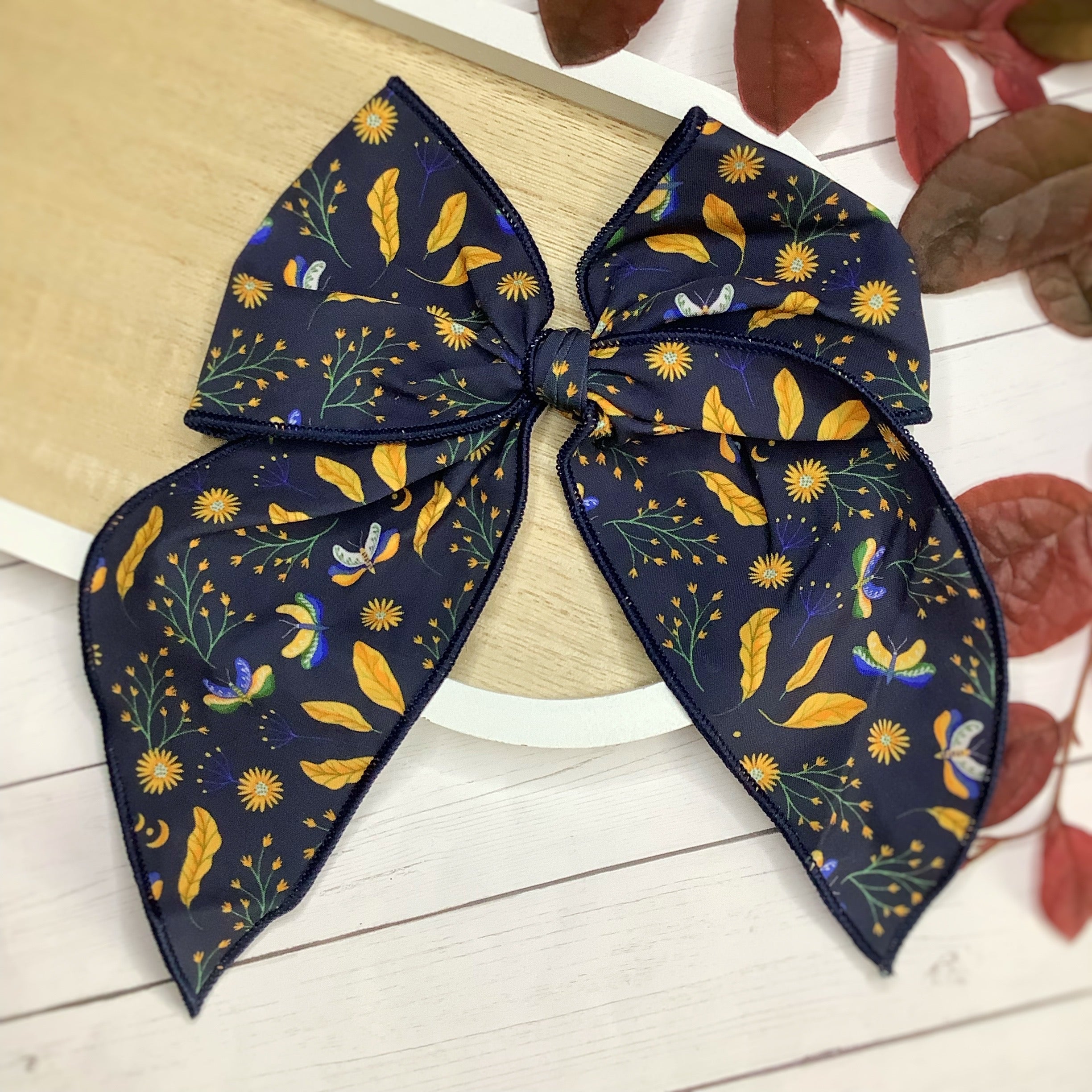 Nocturnal Gardens Bow Strip and Scrunchie Collection