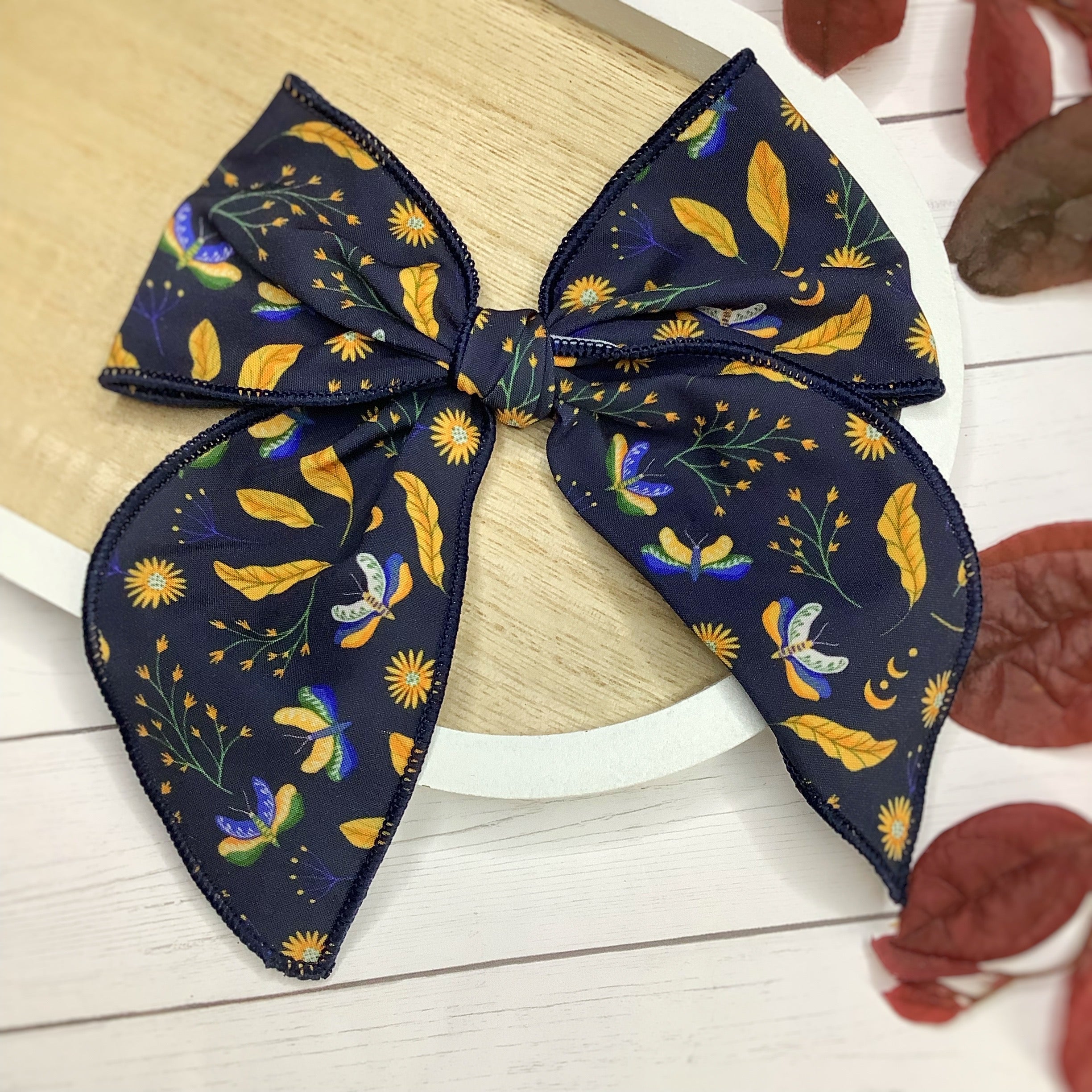 Nocturnal Gardens Bow Strip and Scrunchie Collection
