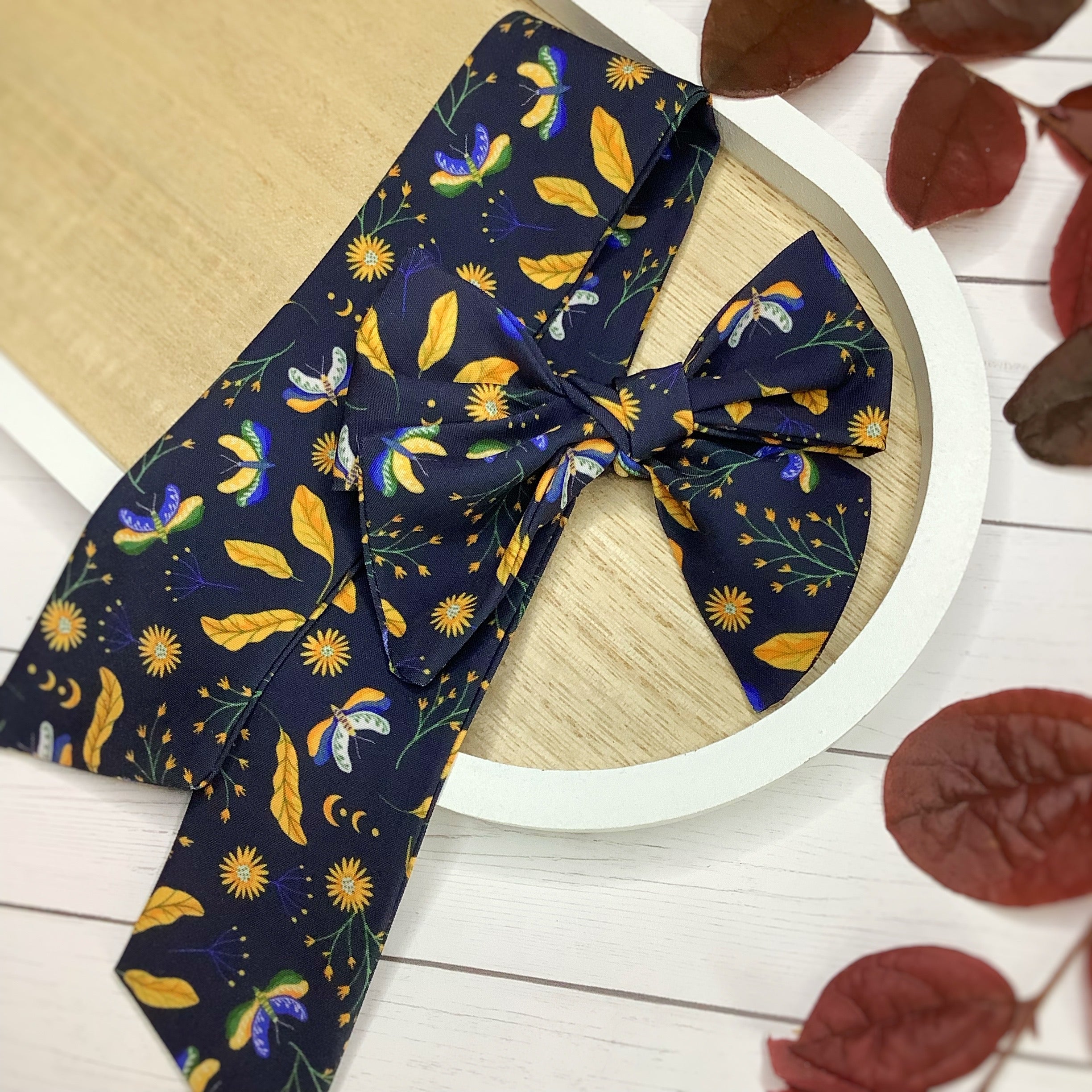 Nocturnal Gardens Bow Strip and Scrunchie Collection