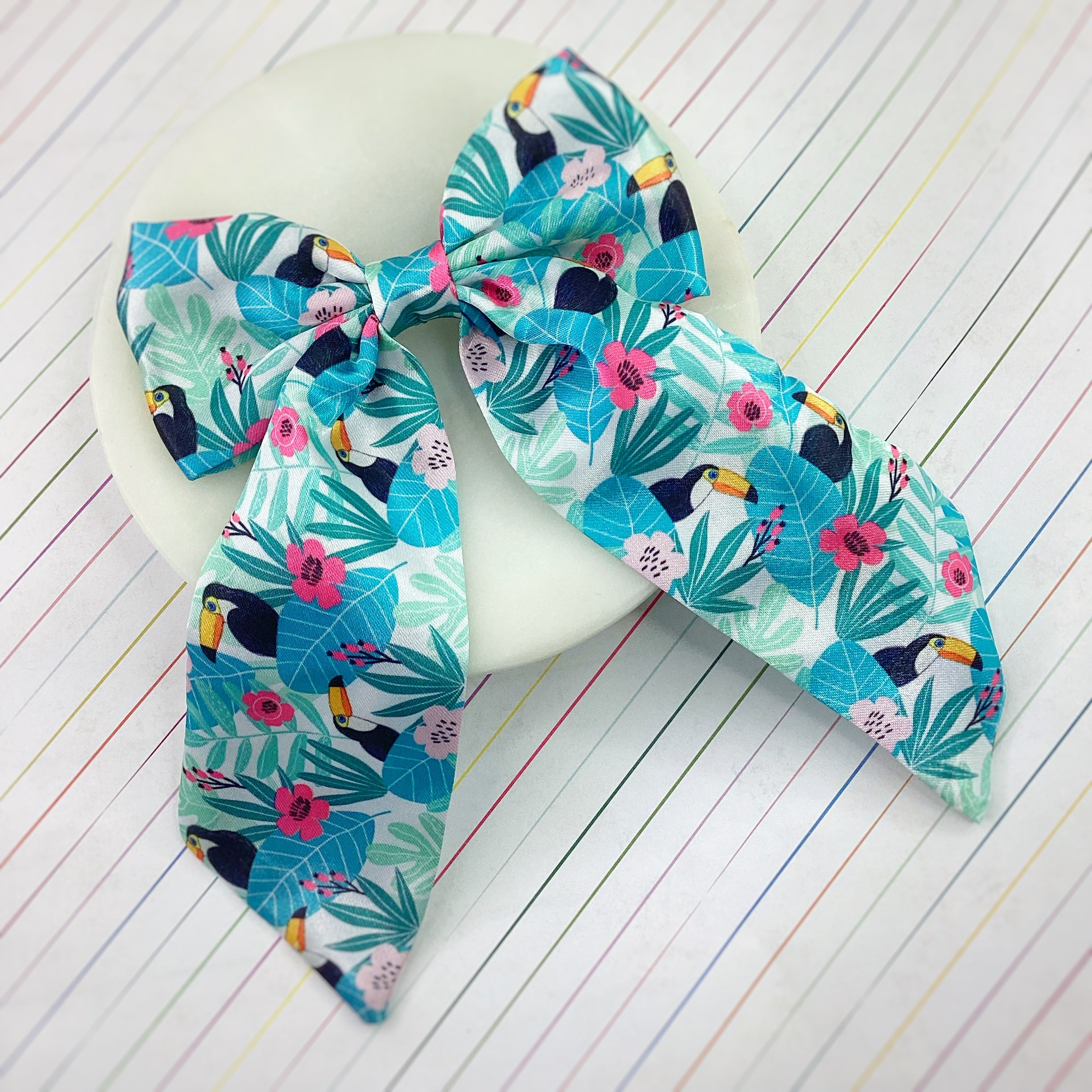 Tropical Toucan Coquette Bow, Headband and Scrunchie Collection