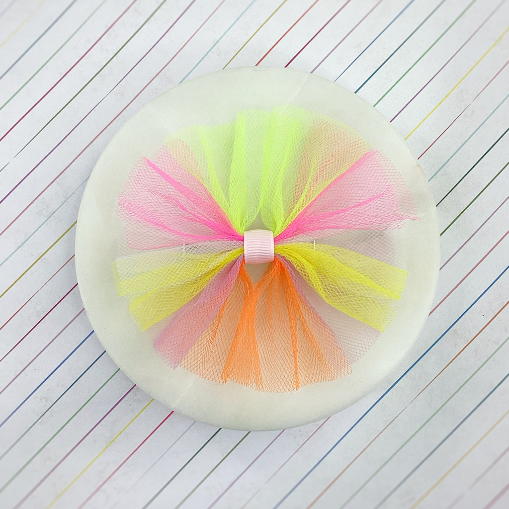 Neon Tulle Bows and Neon Rainbow Precuts