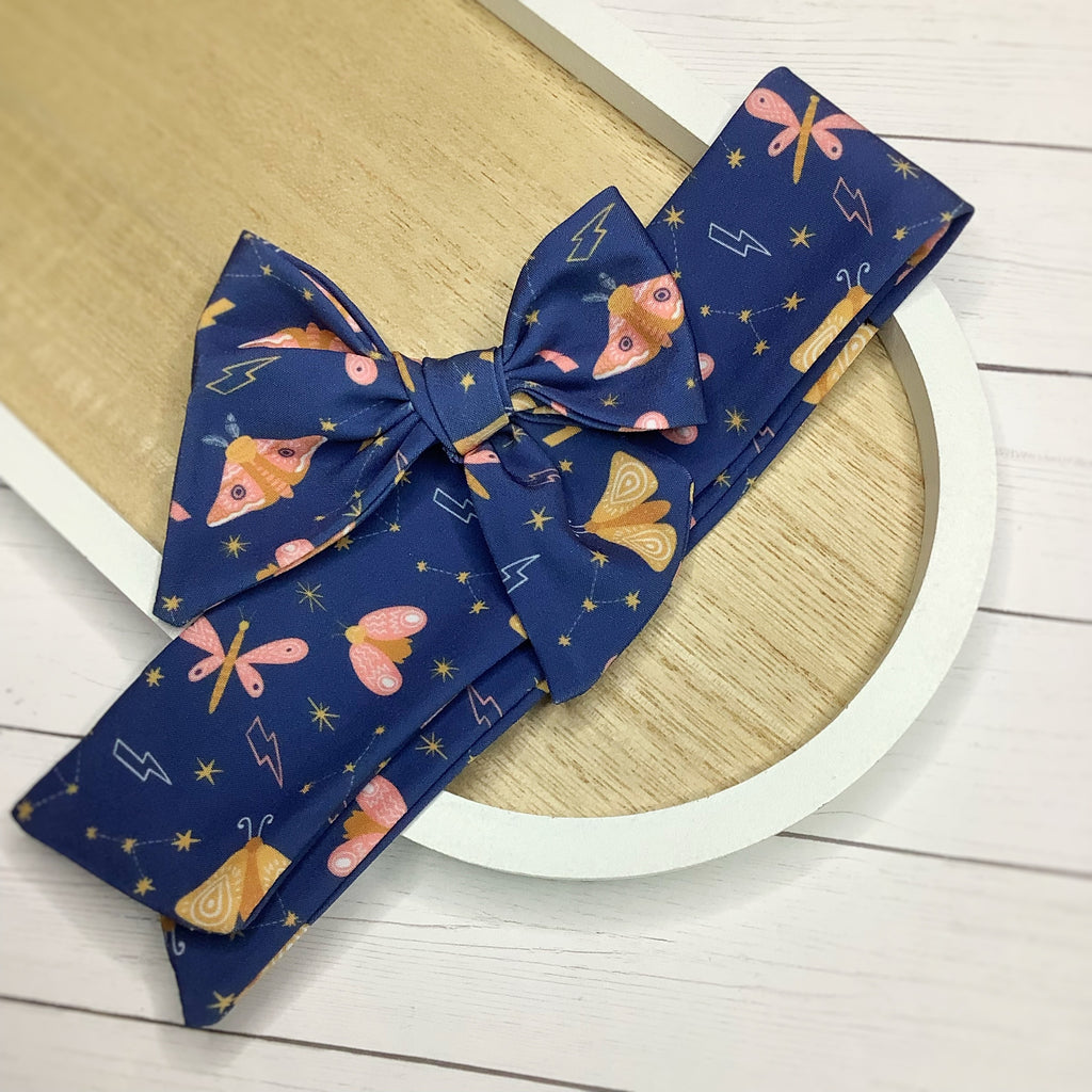 Celestial Moths Bow Strip, Headband and Scrunchie Collection