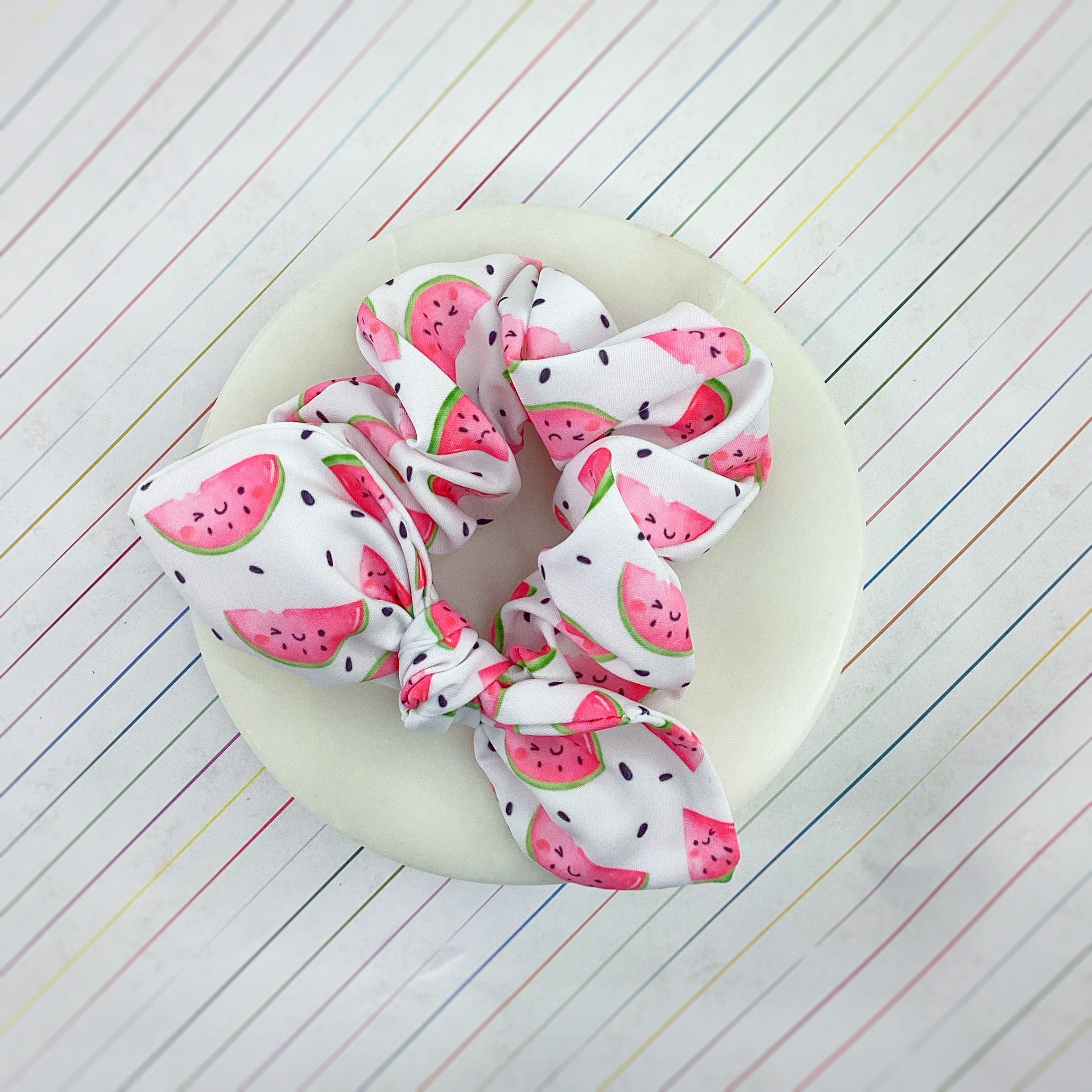 Pink Watermelons Bow Strip and Scrunchie Collection