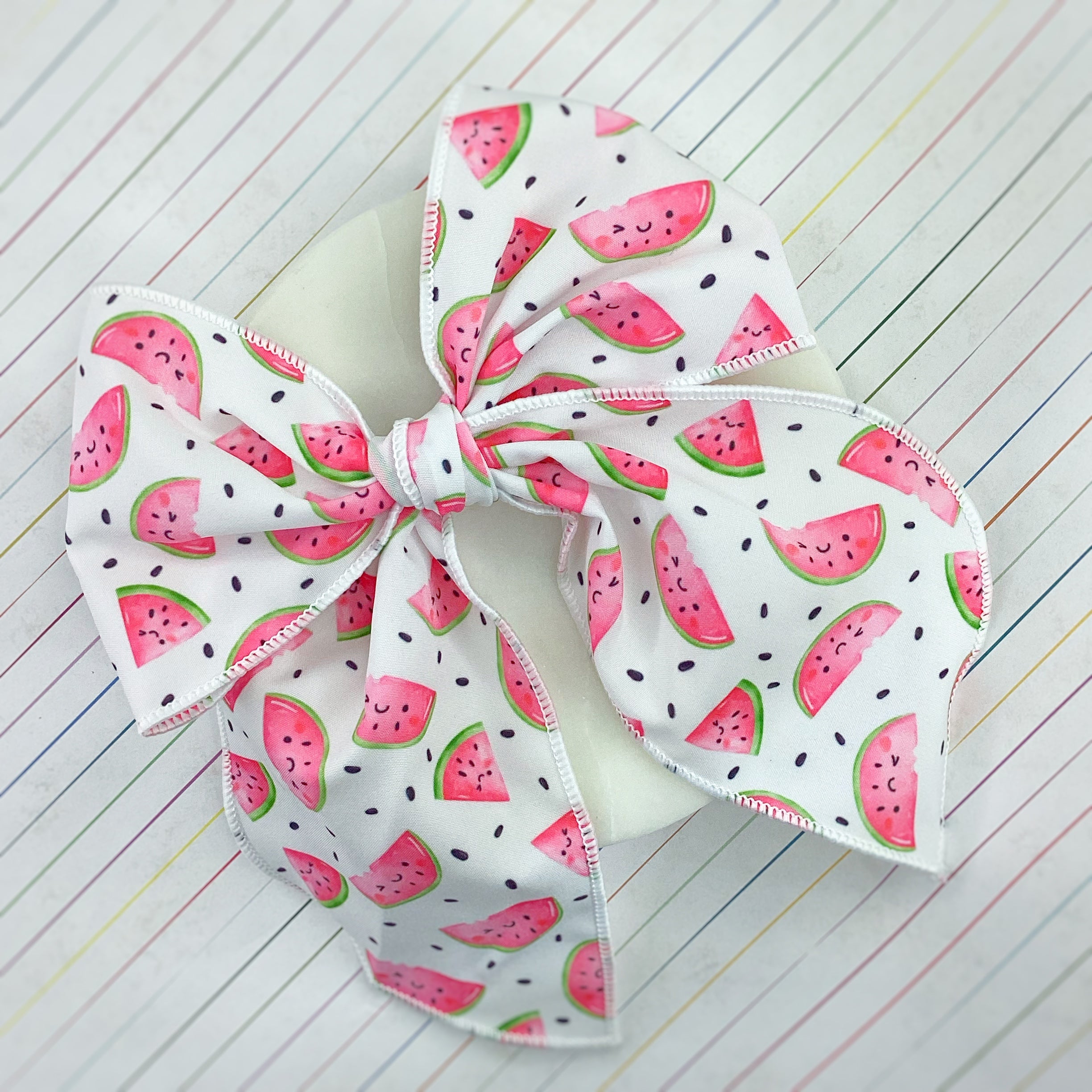 Pink Watermelons Bow Strip and Scrunchie Collection