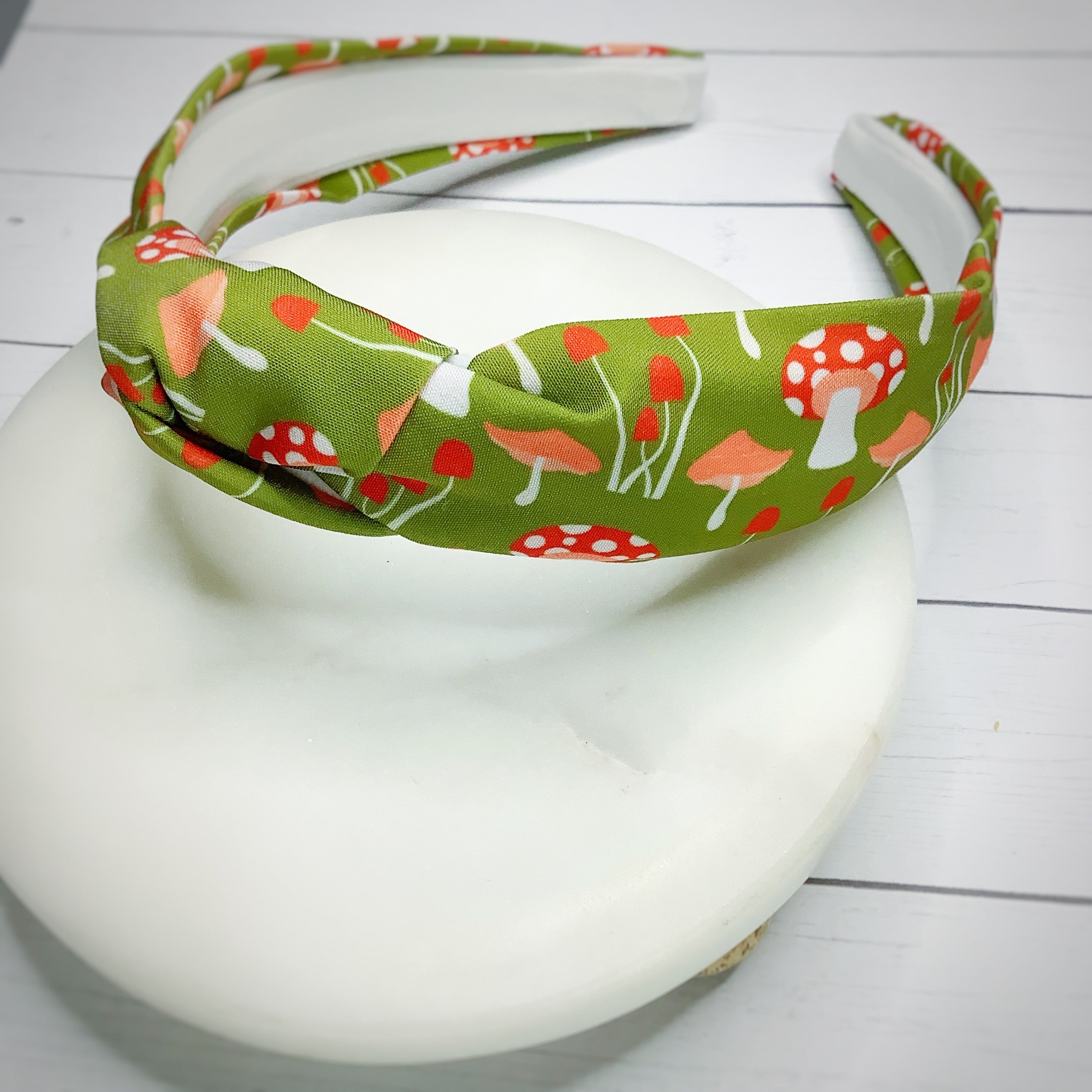 Merry Cottage Mushrooms Bow Strip, Headband and Scrunchie Collection