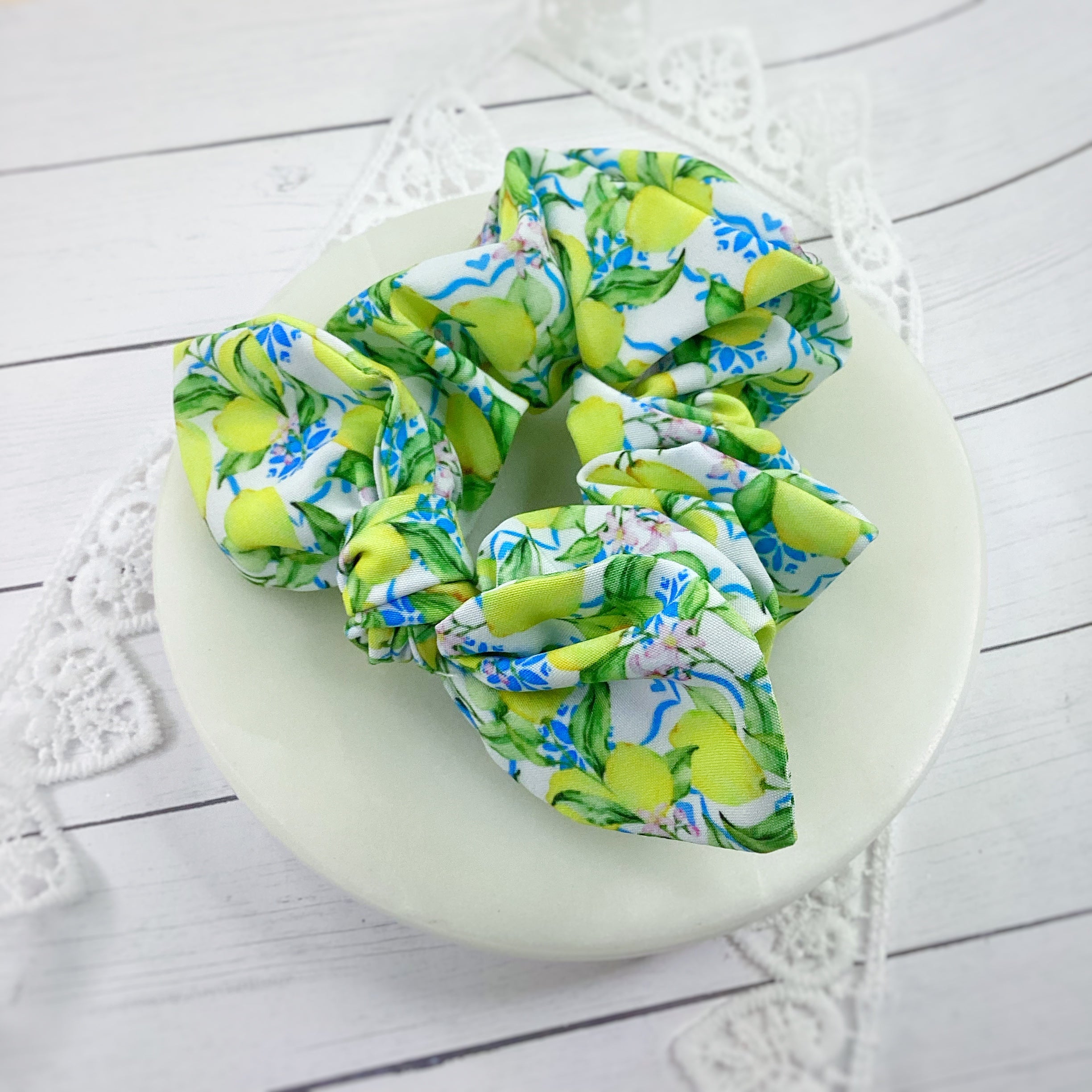 Tuscan Lemons Coquette Bow, Headband and Scrunchie Collection