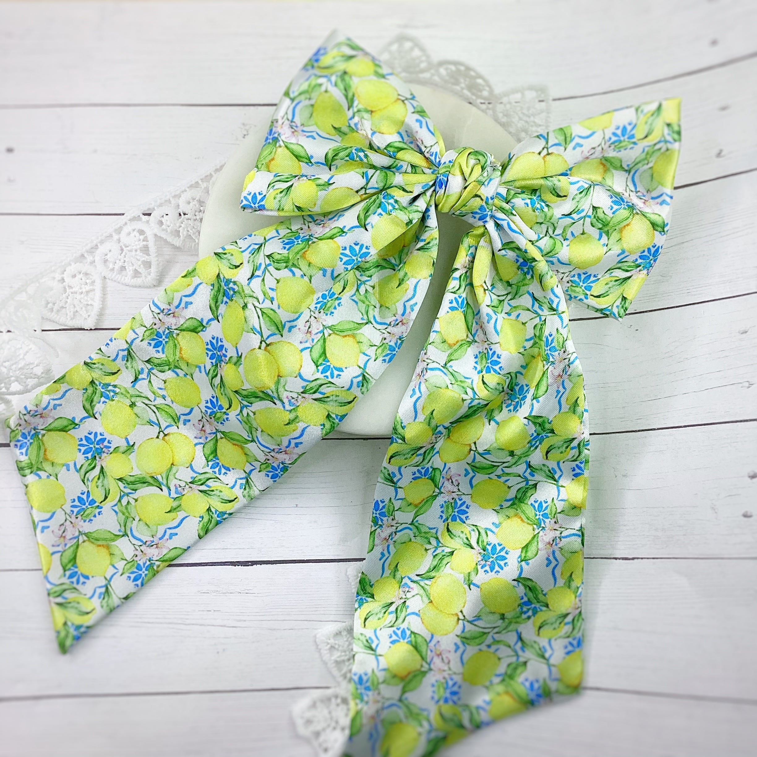 Tuscan Lemons Coquette Bow, Headband and Scrunchie Collection