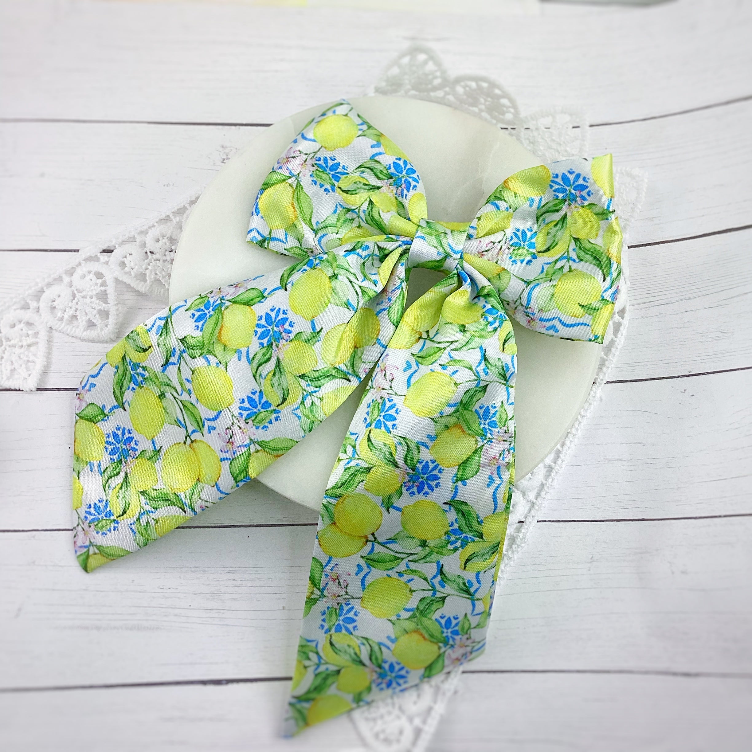 Tuscan Lemons Coquette Bow, Headband and Scrunchie Collection