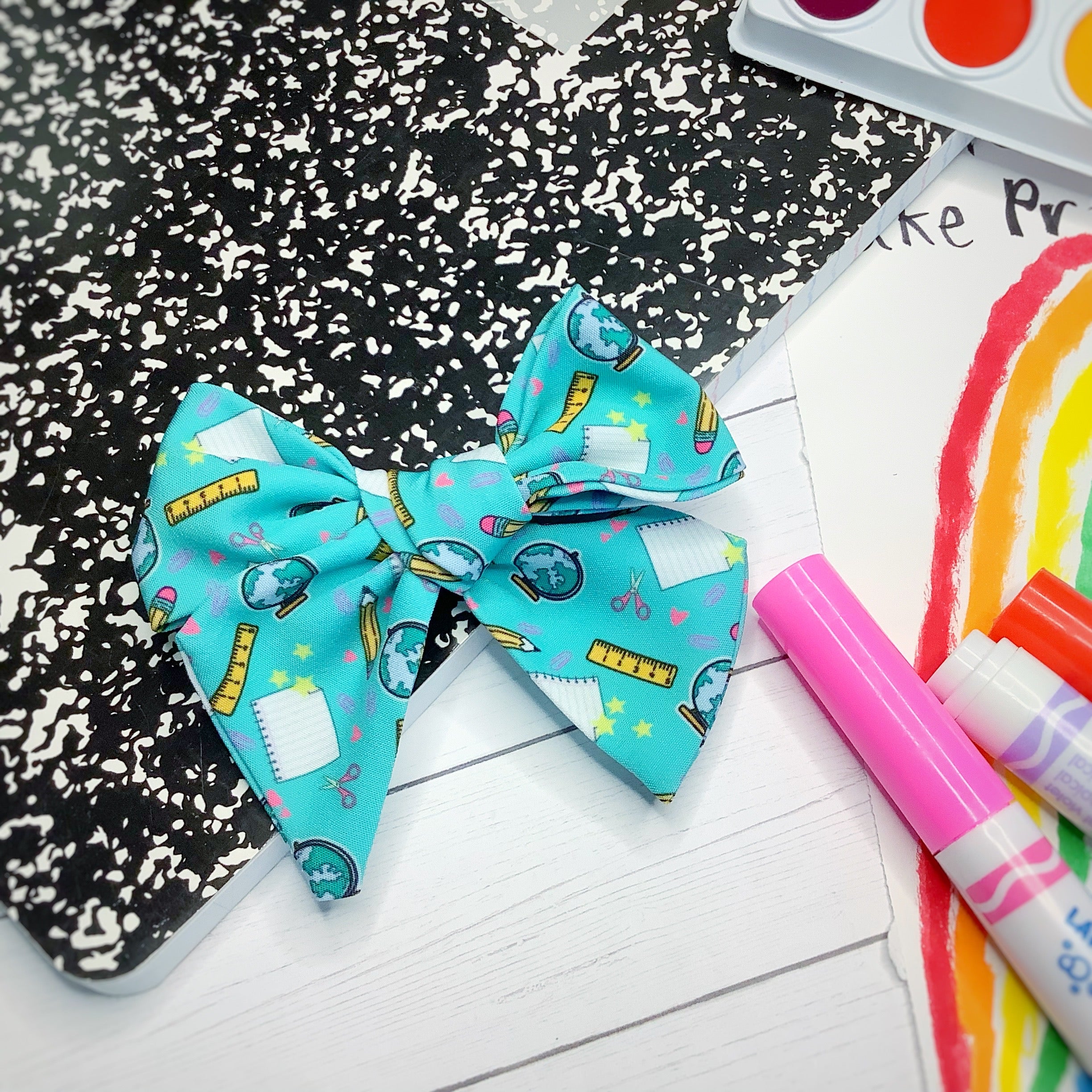 School Subjects Bow Strip and Scrunchie Collection