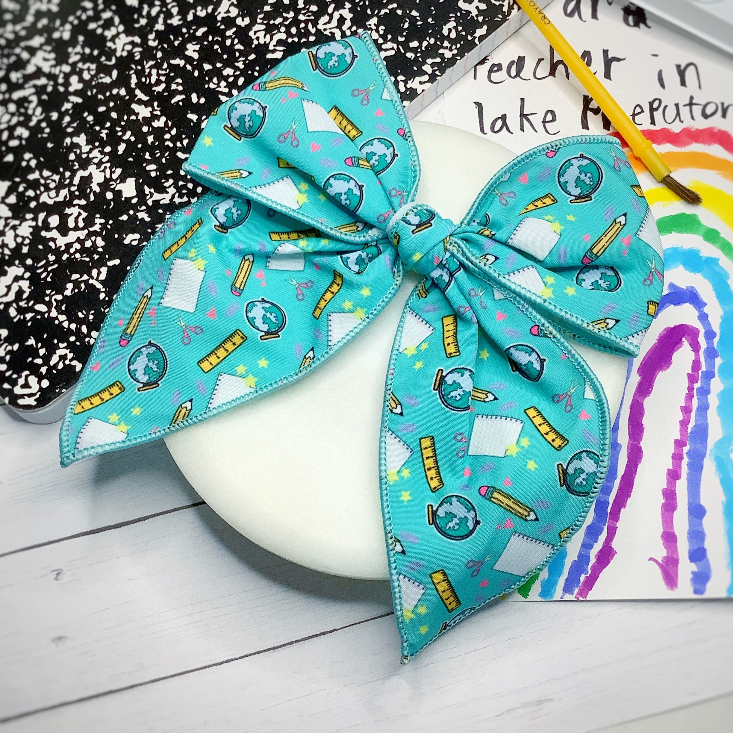School Subjects Bow Strip and Scrunchie Collection