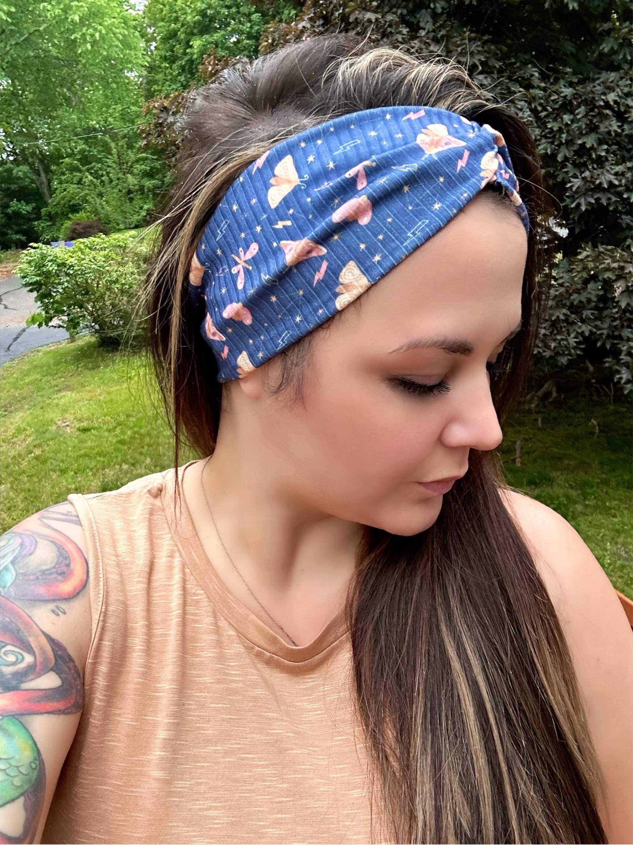 Celestial Moths Bow Strip, Headband and Scrunchie Collection
