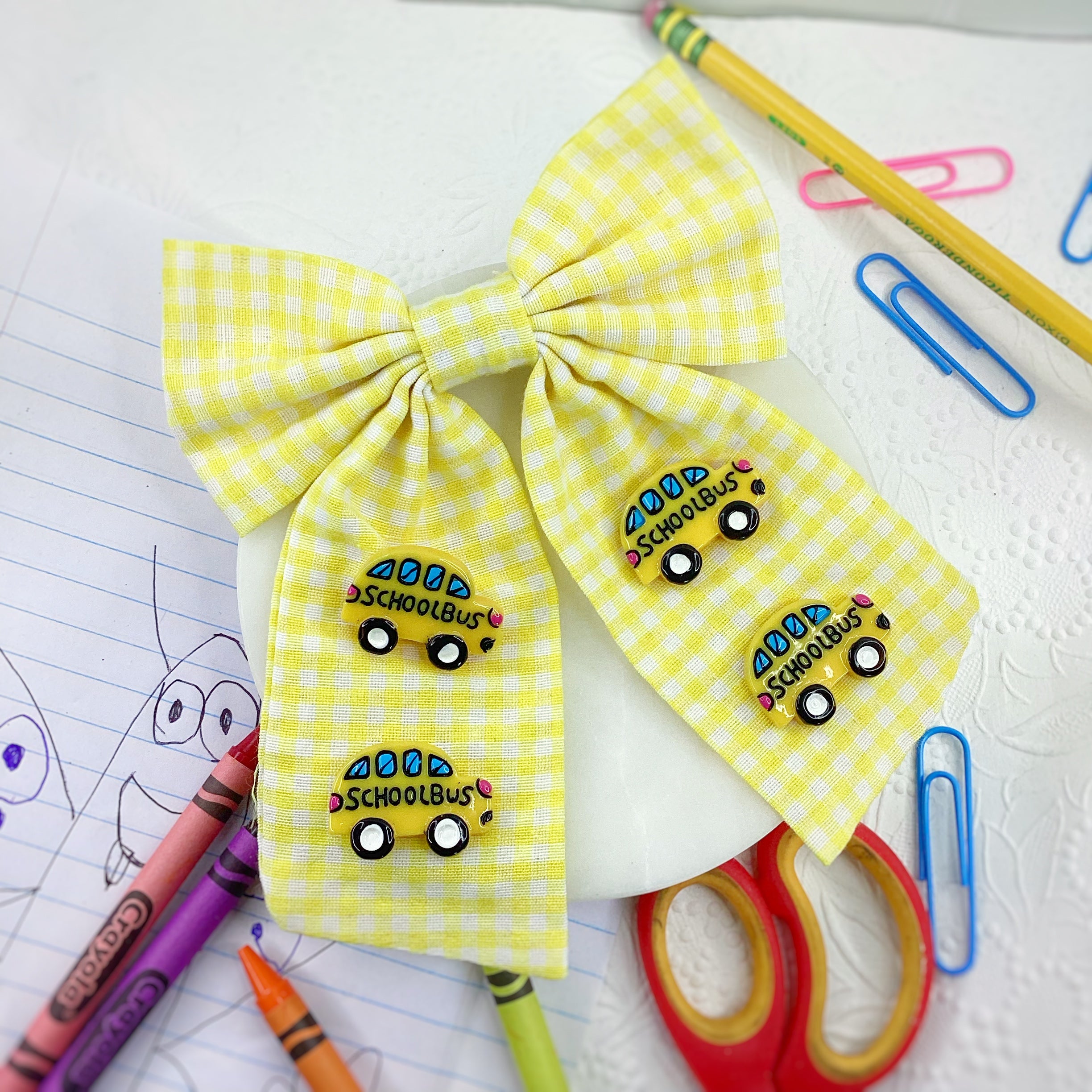 School Bus Gingham Bows