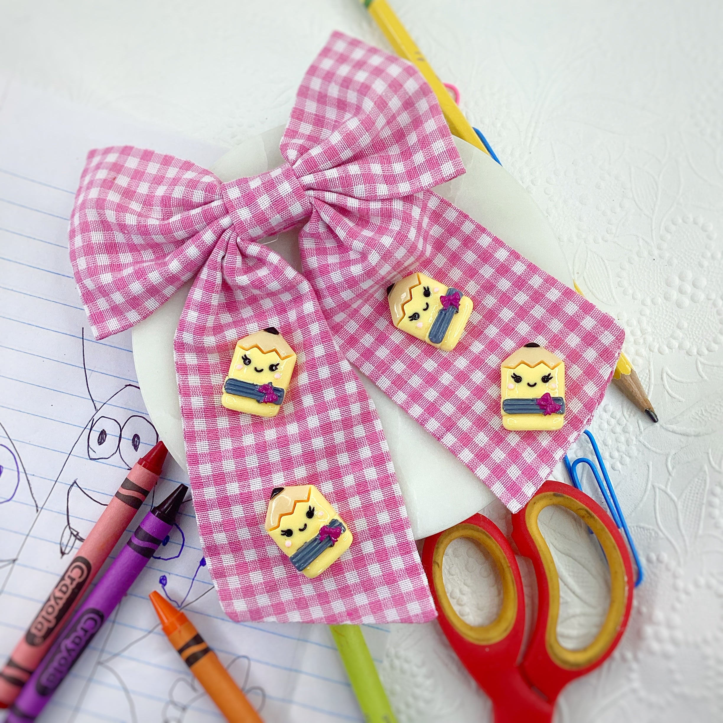 Pencil Cuties Gingham Bows