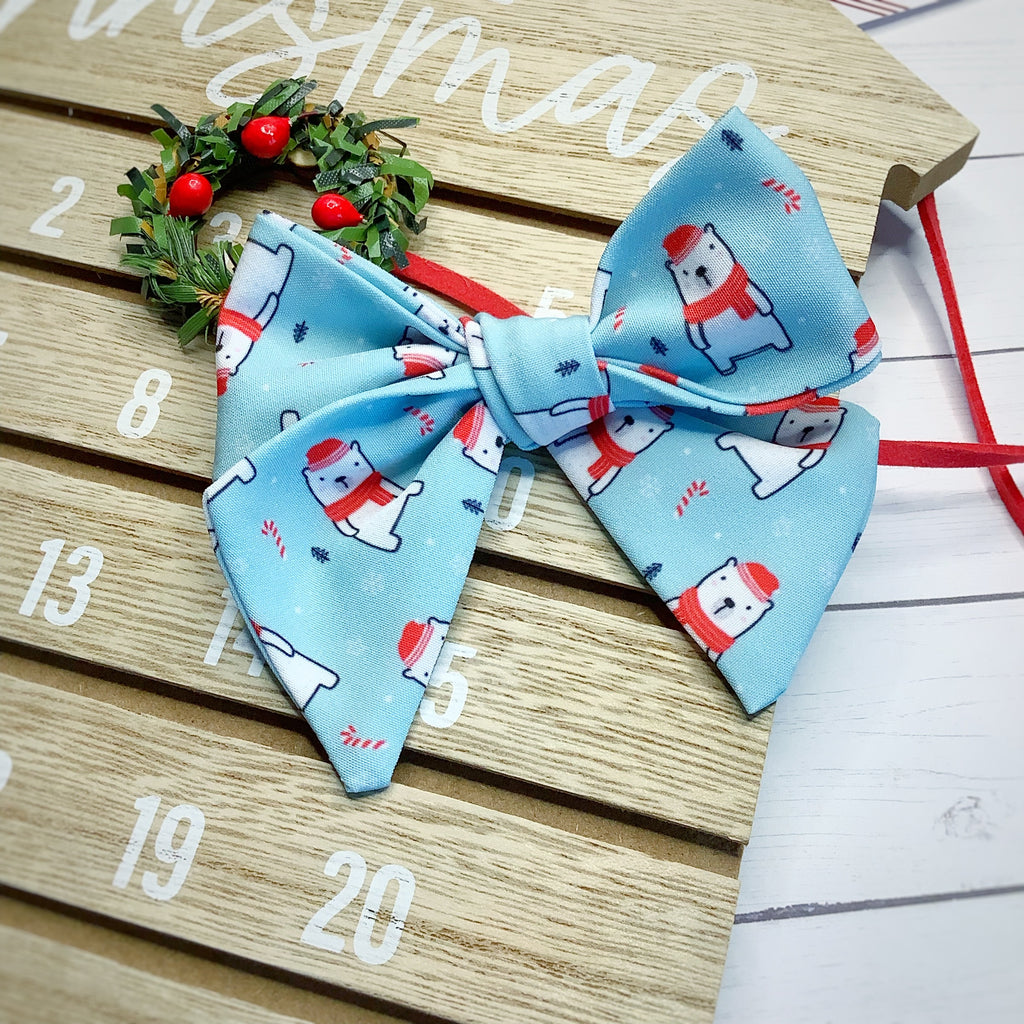 Chilly Polar Bears Bow Strip, Headband and Scrunchie Collection