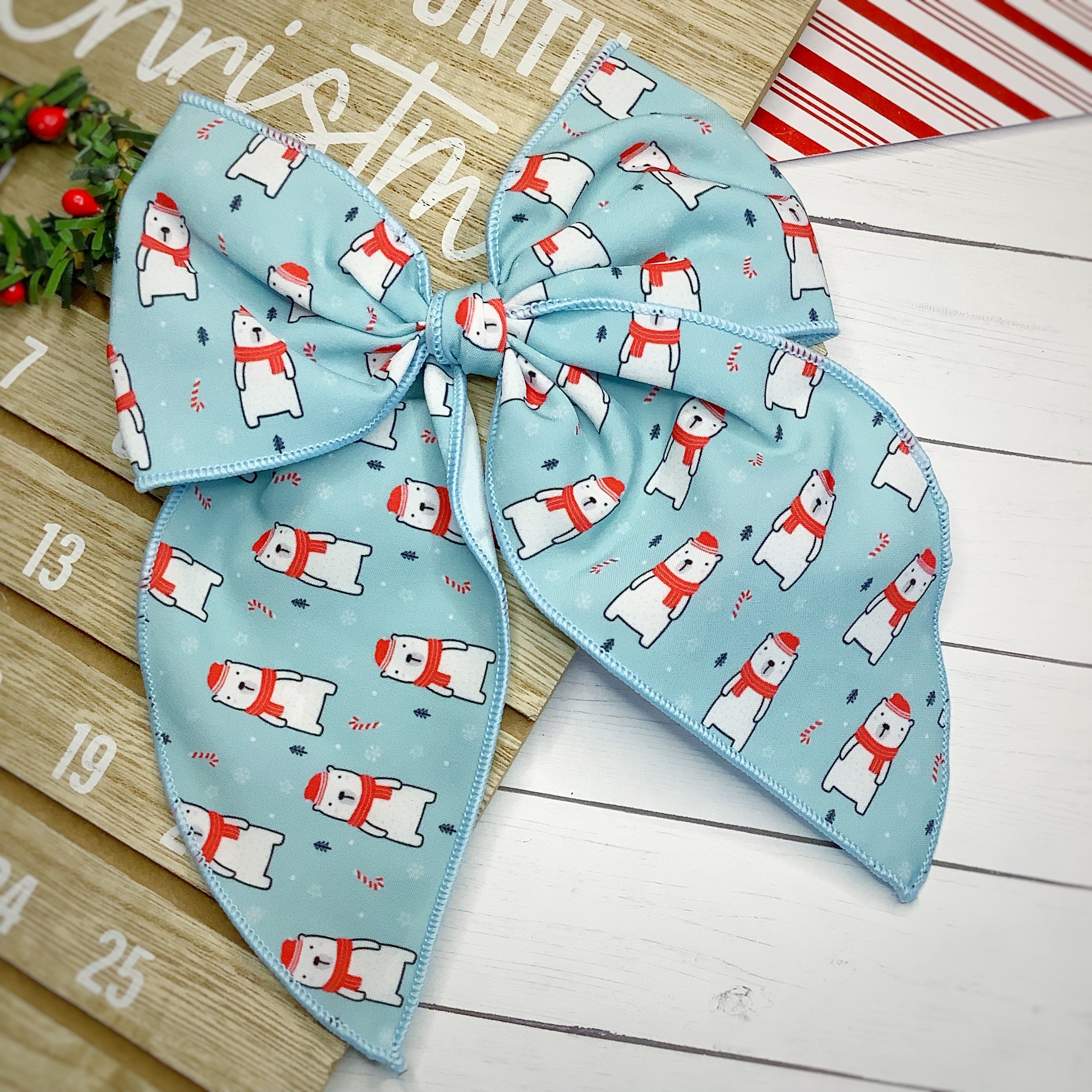 Chilly Polar Bears Bow Strip, Headband and Scrunchie Collection