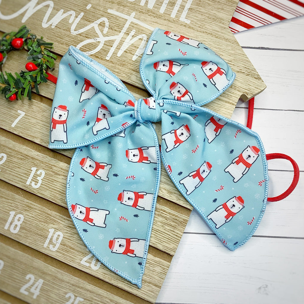 Chilly Polar Bears Bow Strip, Headband and Scrunchie Collection