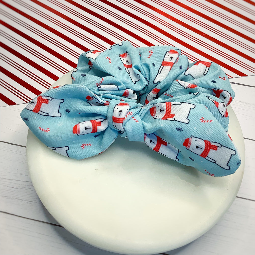 Chilly Polar Bears Bow Strip, Headband and Scrunchie Collection
