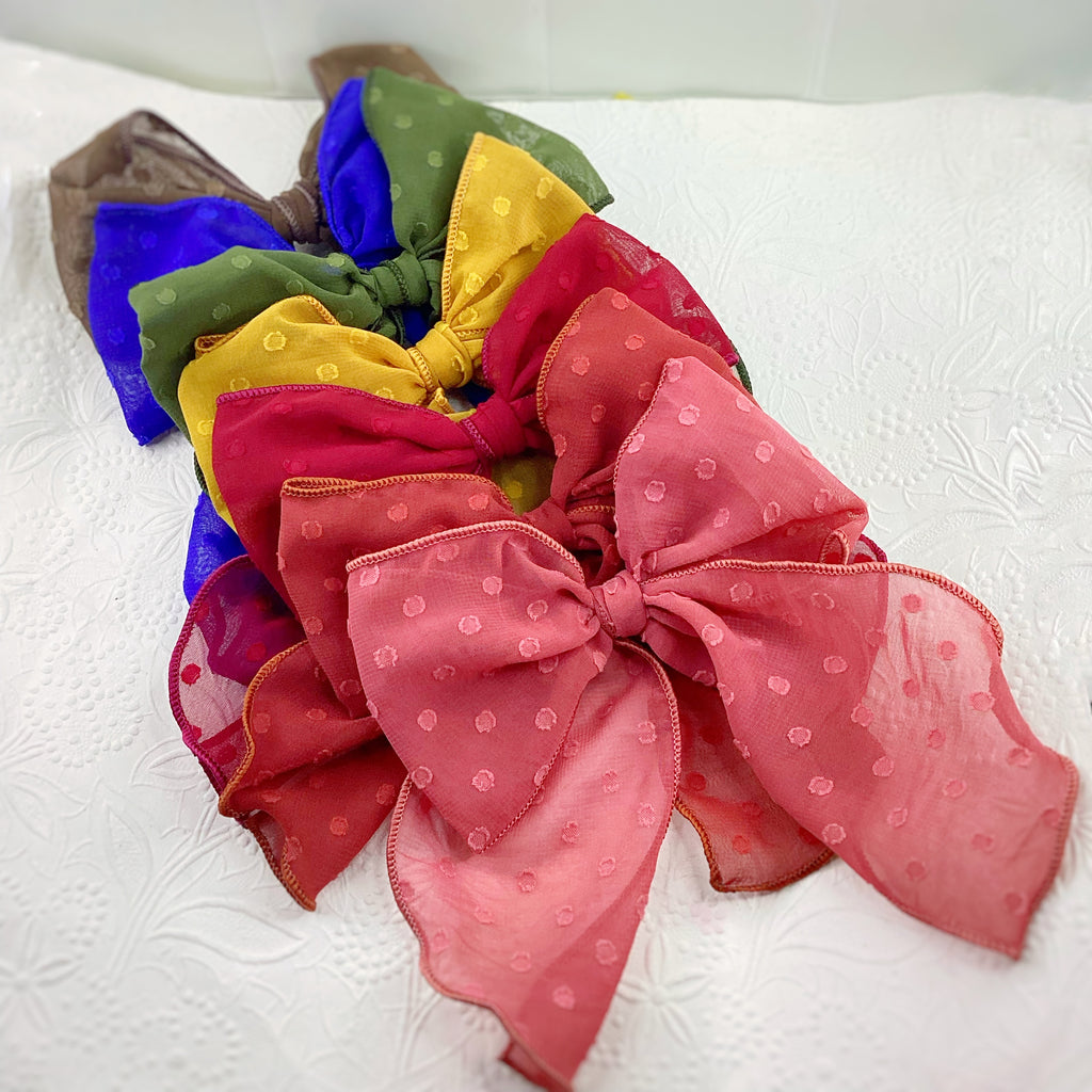 Fall Colors Solid Organza Dot Bow and Headband Collection