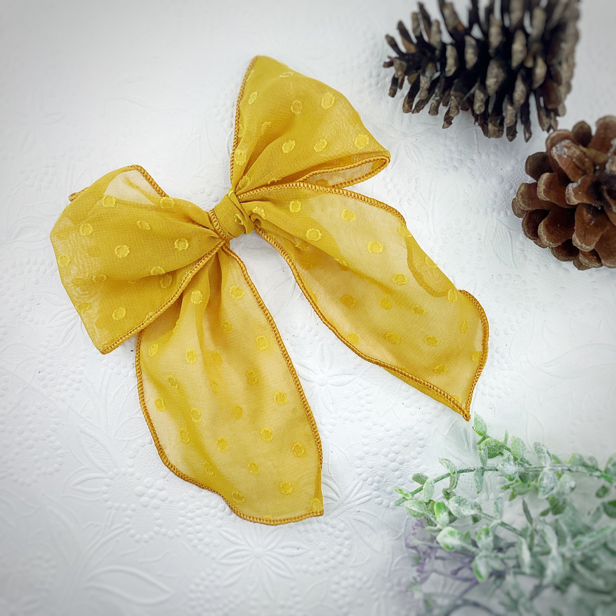 Fall Colors Solid Organza Dot Bow and Headband Collection