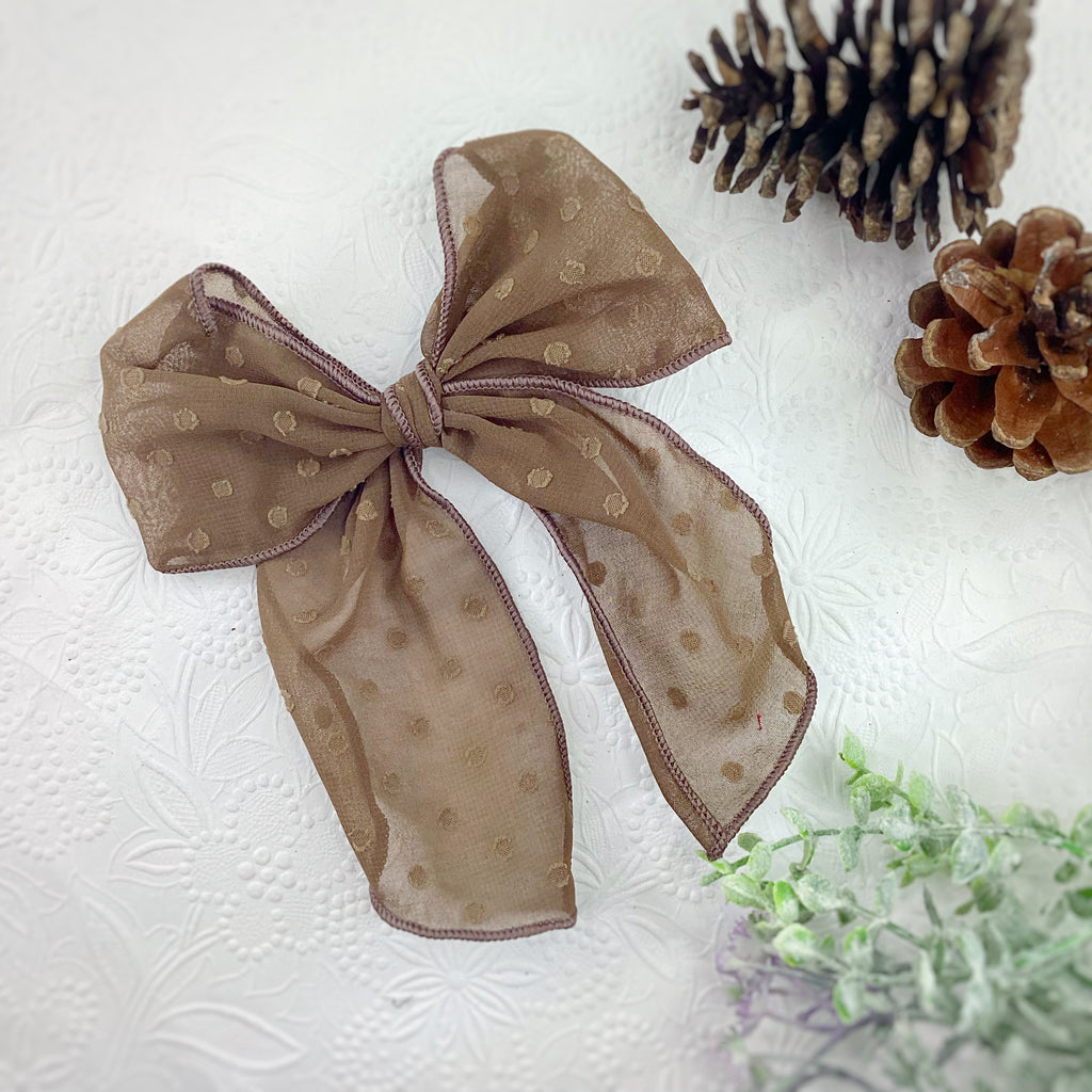 Fall Colors Solid Organza Dot Bow and Headband Collection