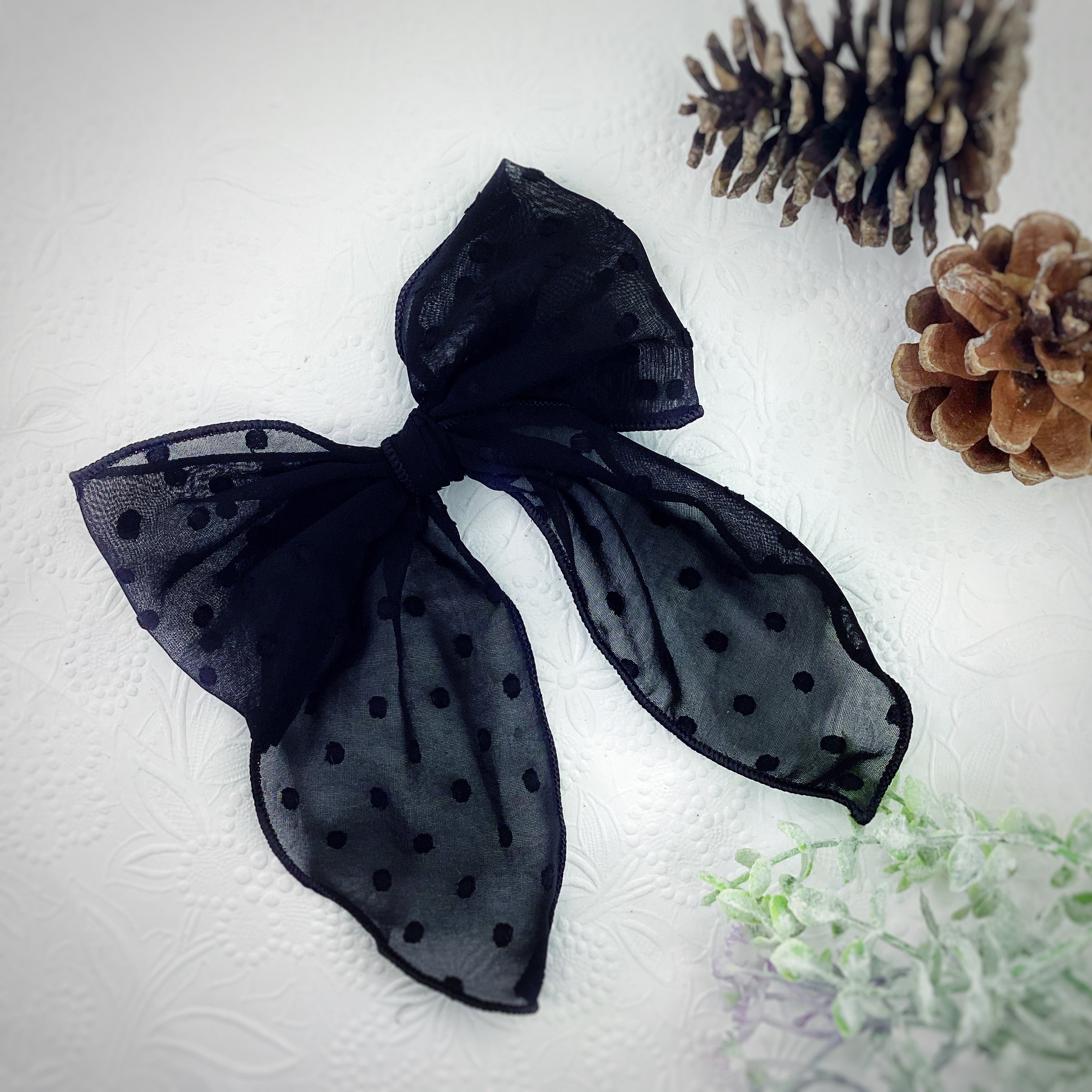 Fall Colors Solid Organza Dot Bow and Headband Collection